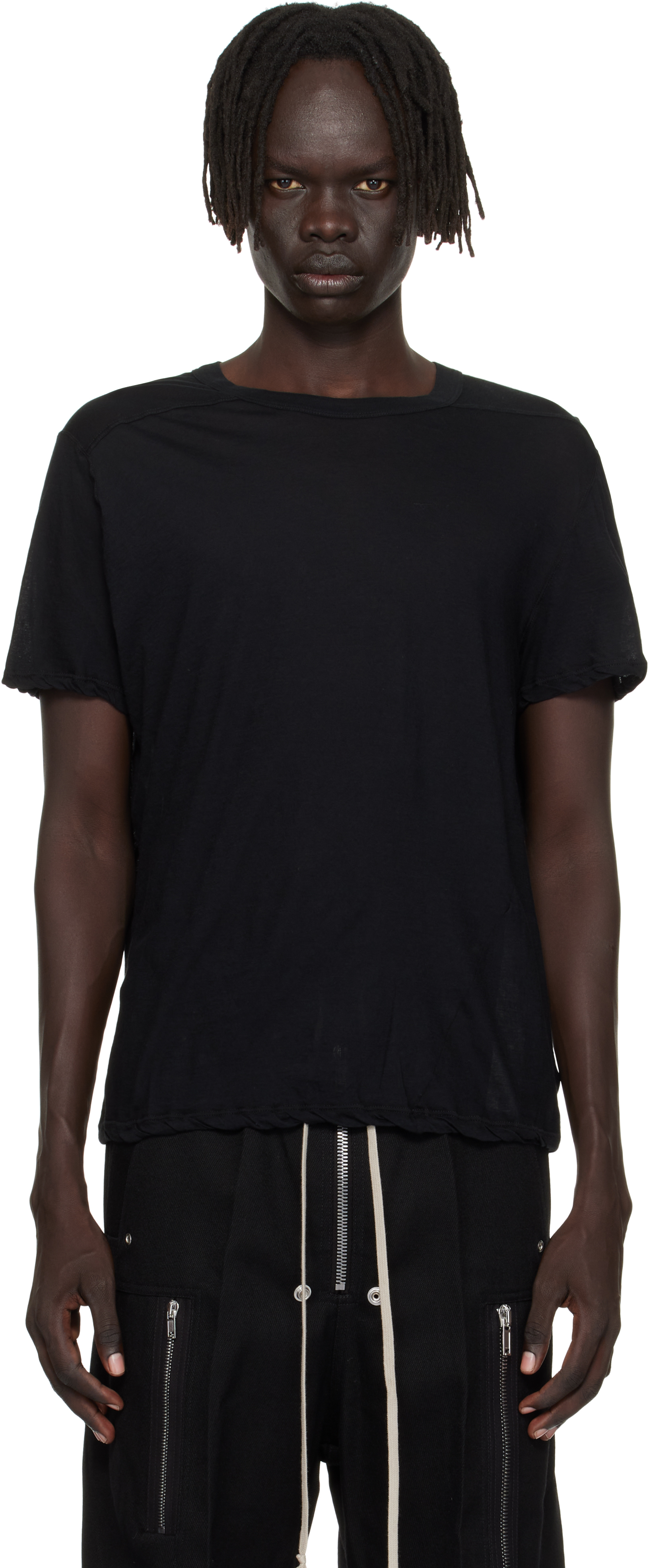 Rick Owens Black Concordians Short Level T-shirt In Black