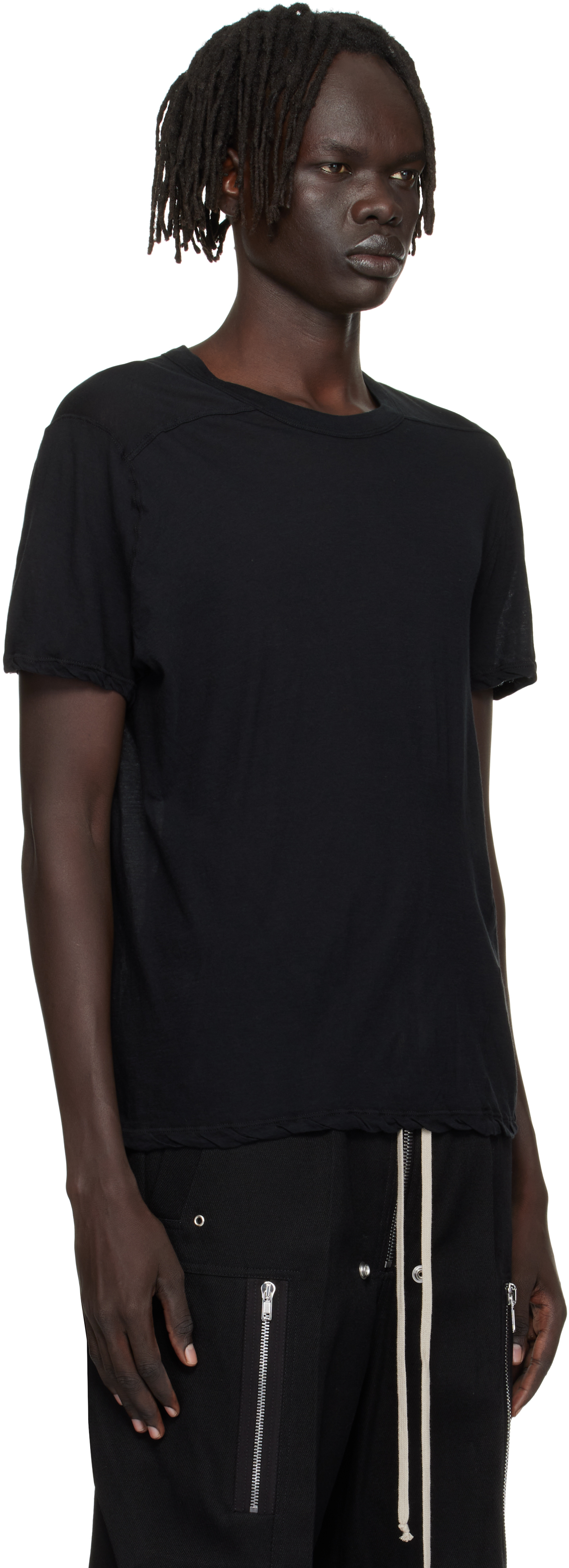 Rick Owens Black Concordians Short Level T-shirt In Black