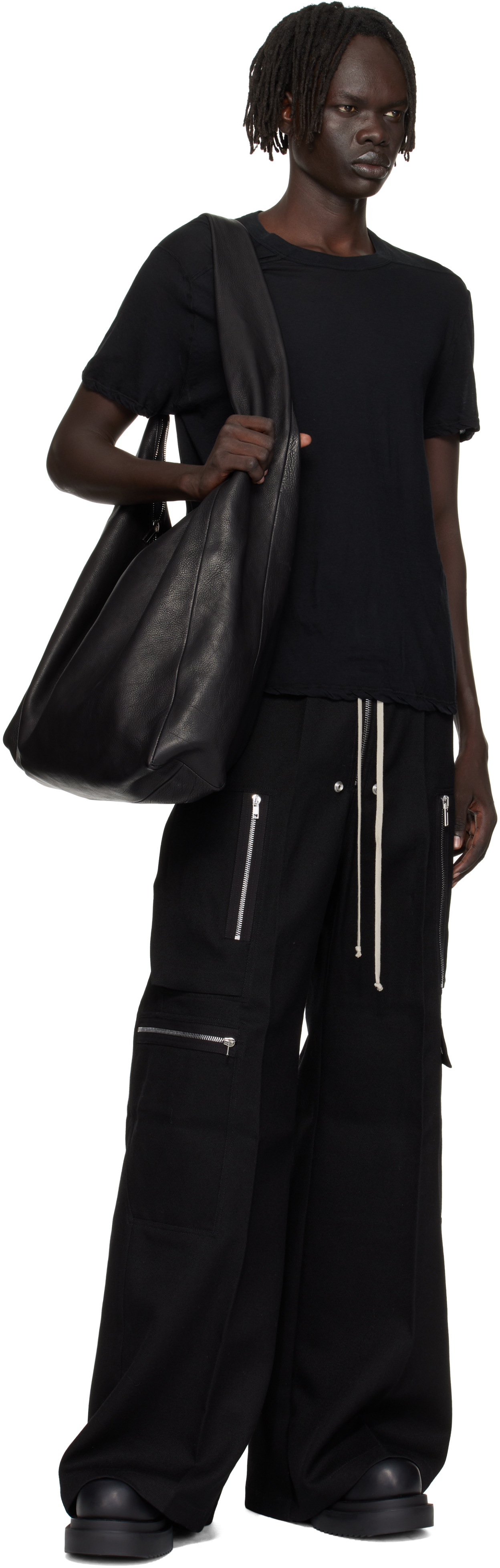 Rick Owens Black Concordians Short Level T-shirt In Black