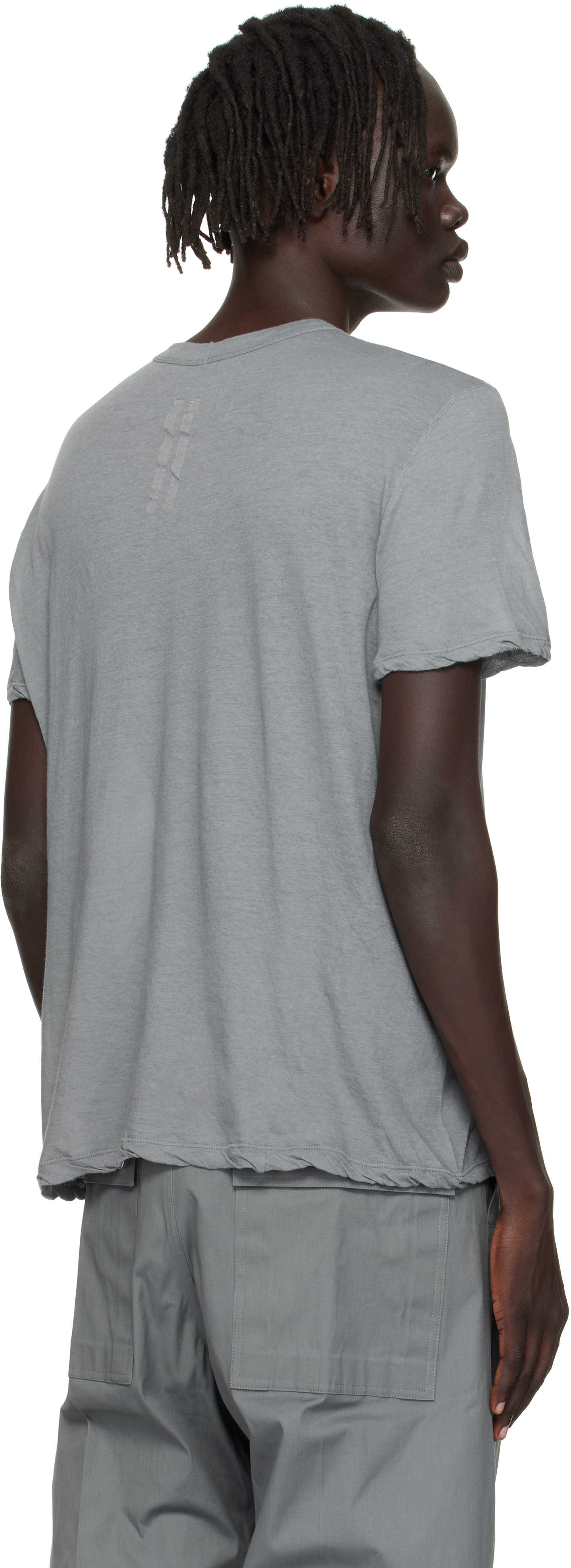 Rick Owens Gray Concordians Short Level T-shirt In Gray