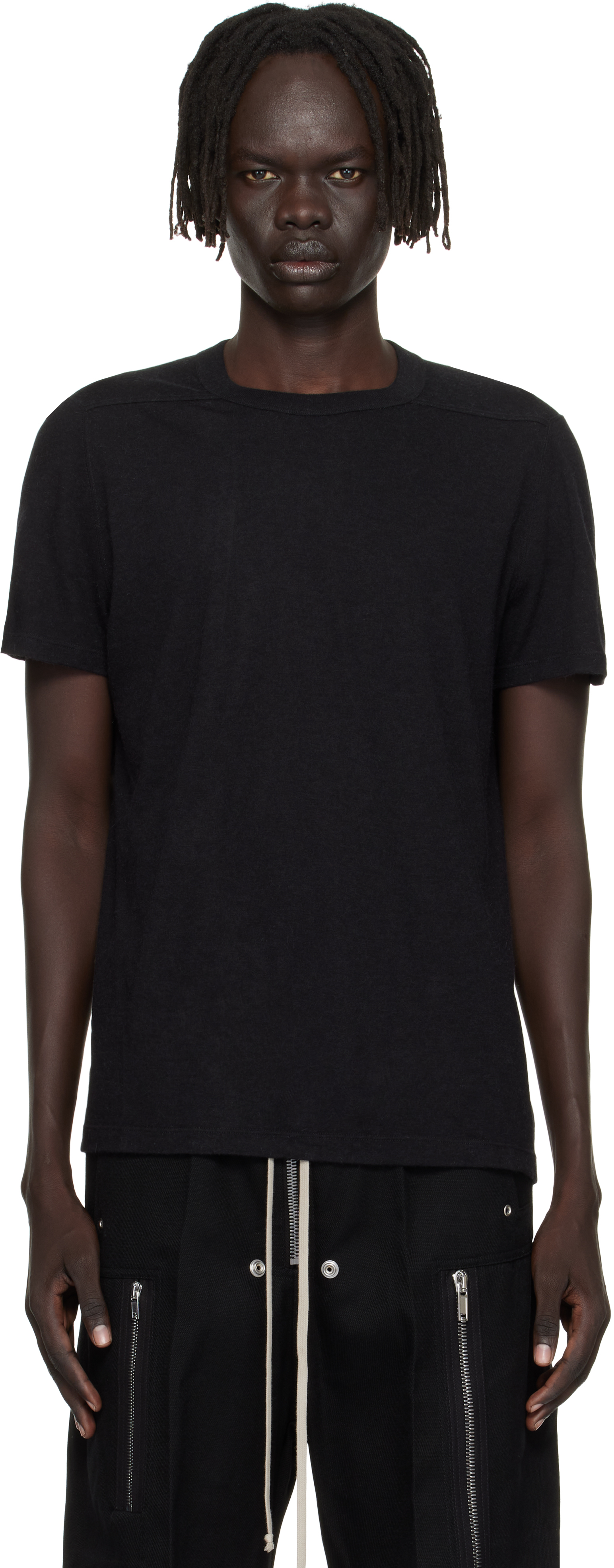 Rick Owens Black Concordians Short Level T-shirt In Black