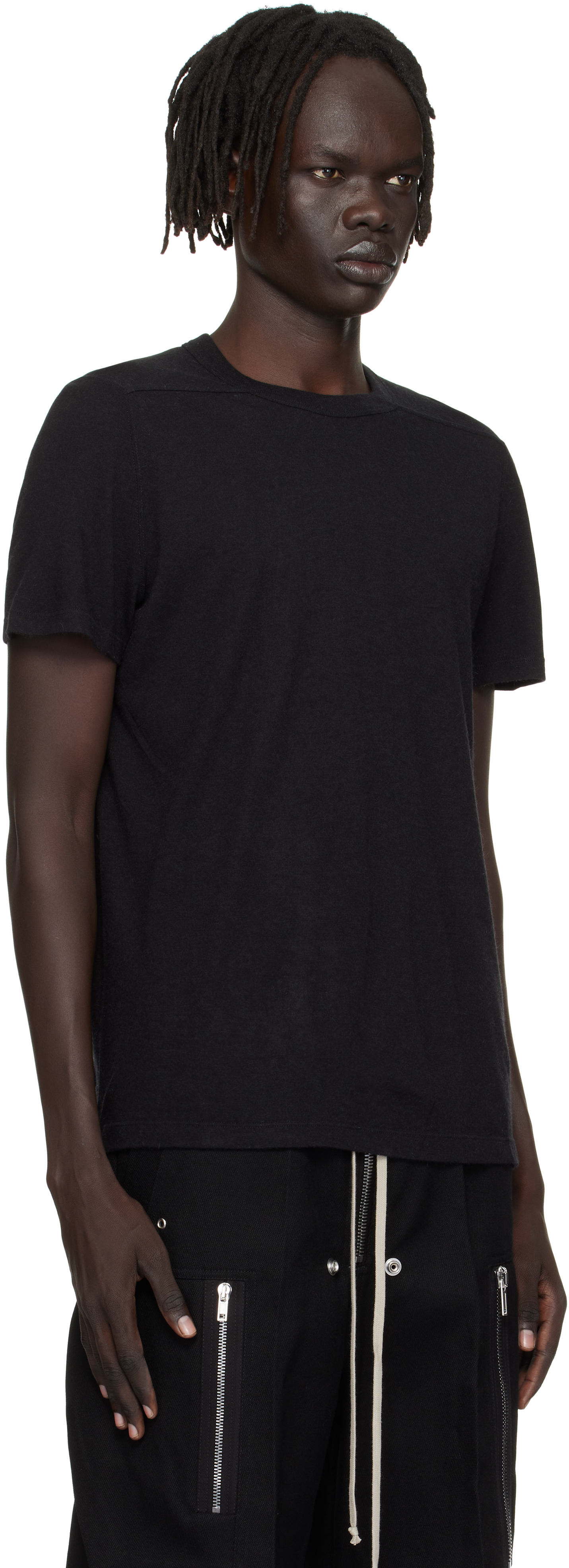 Rick Owens Black Concordians Short Level T-shirt In Black