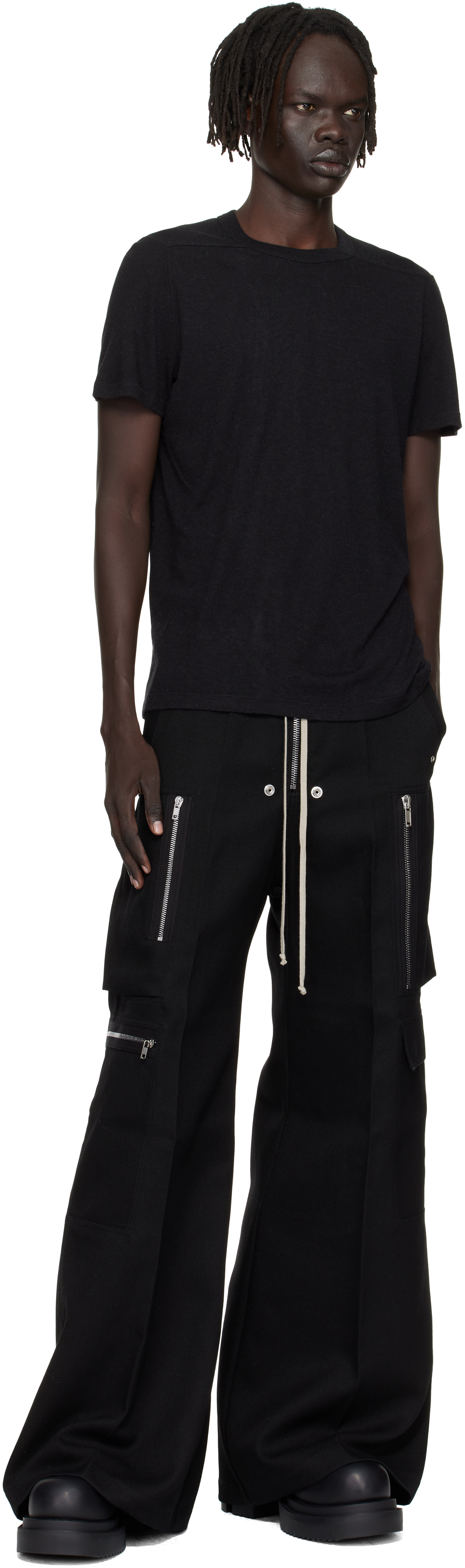 Rick Owens Black Concordians Short Level T-shirt In Black