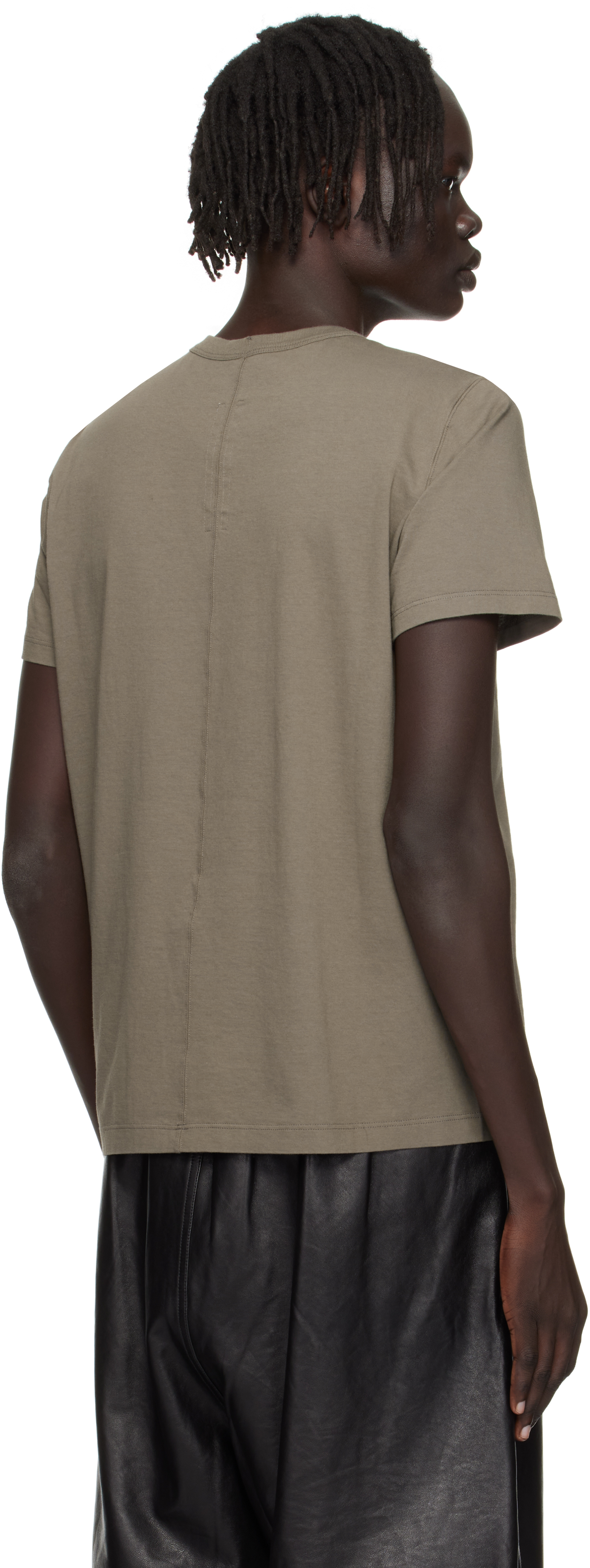 Rick Owens Gray Concordians Short Level T-shirt In Brown