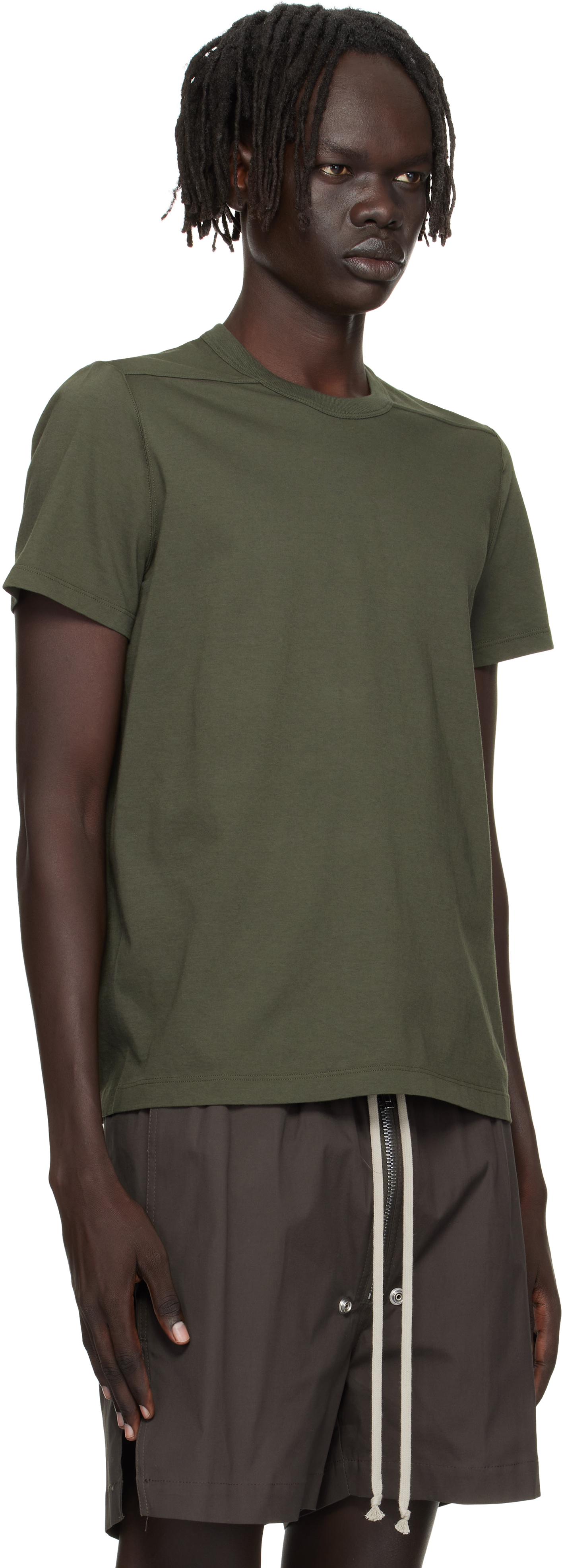 Rick Owens Khaki Concordians Short Level T-shirt In Multi