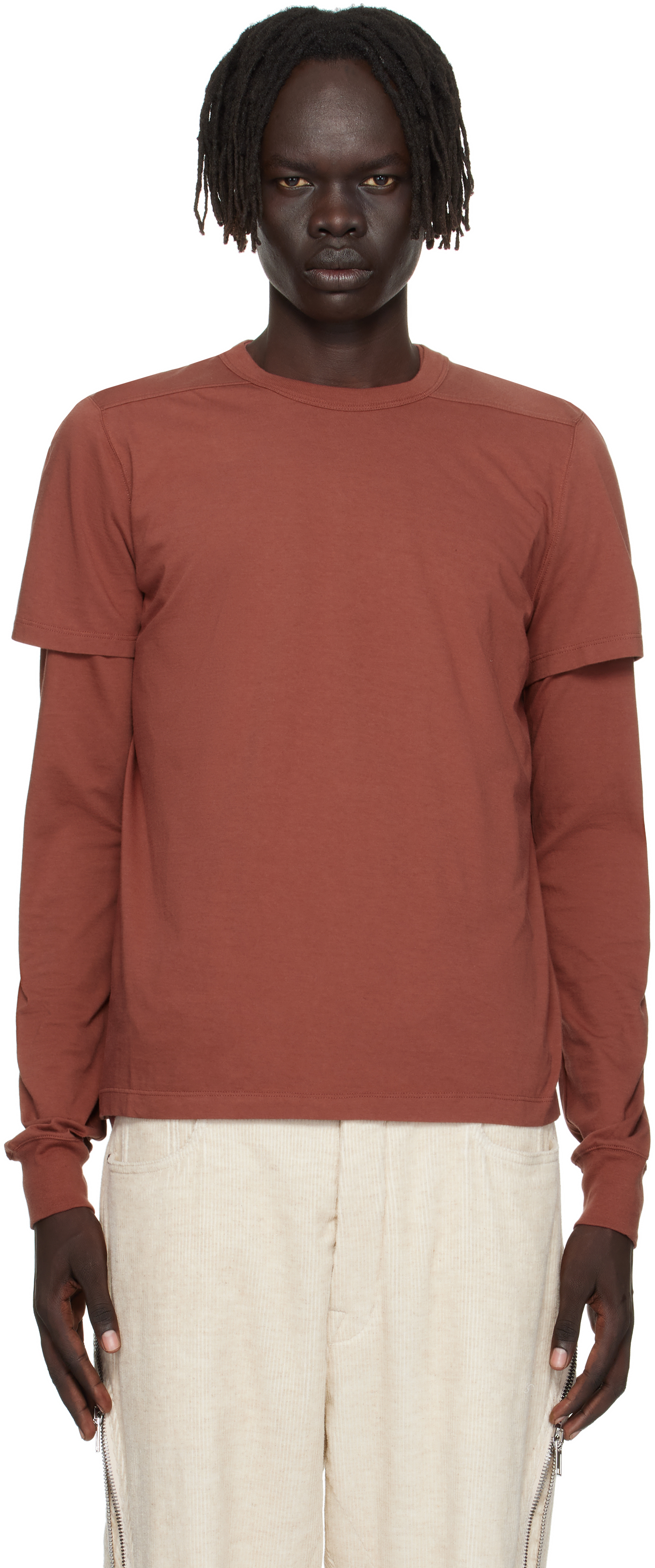 Rick Owens Pink Concordians Short Level T-shirt In Orange