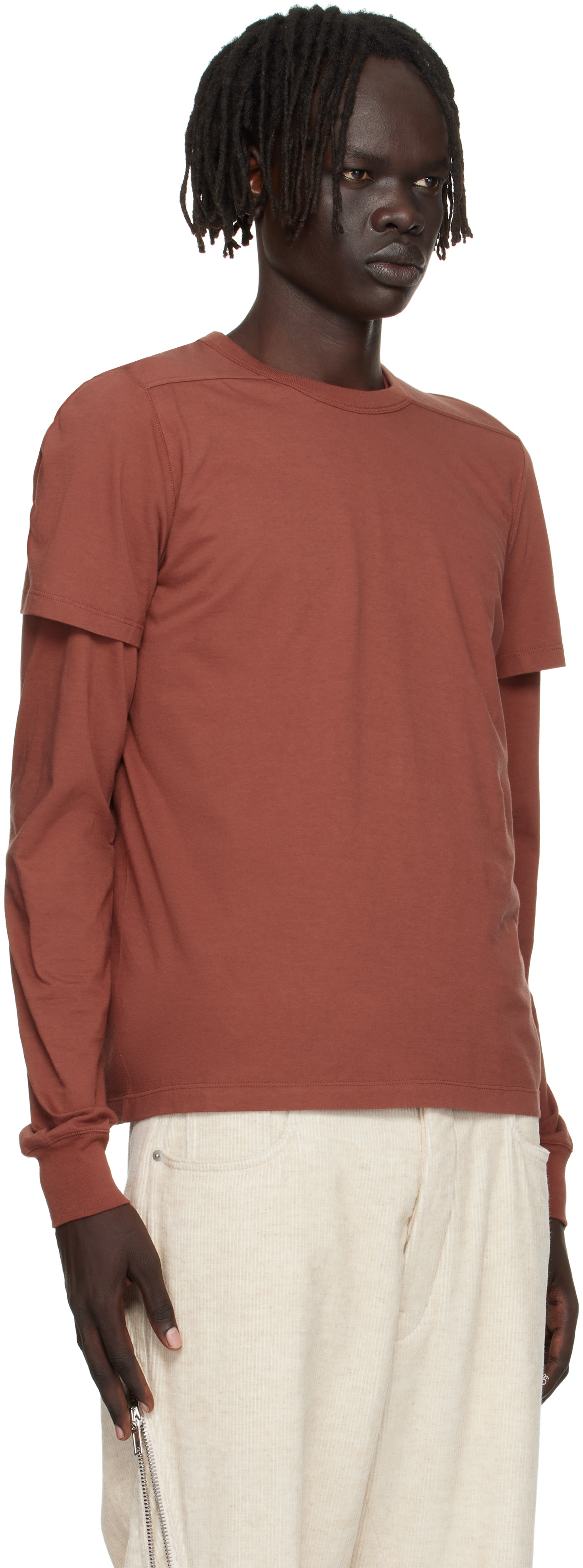 Rick Owens Pink Concordians Short Level T-shirt In Orange