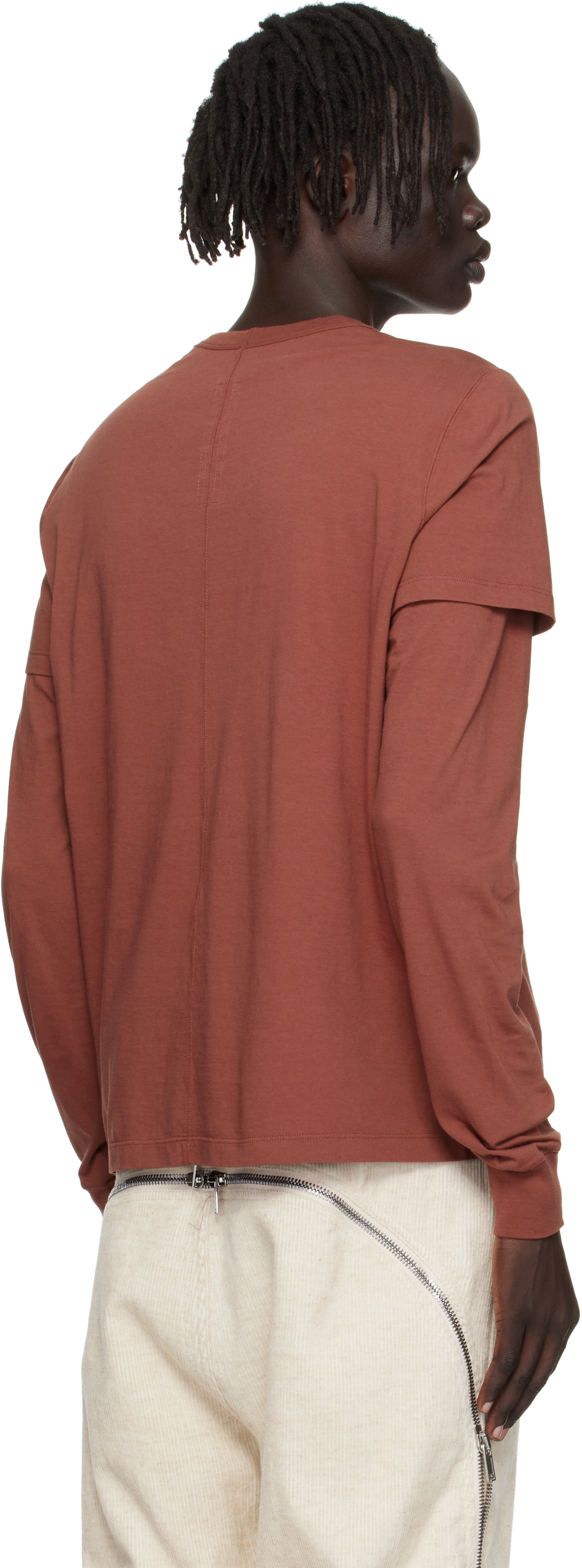 Rick Owens Pink Concordians Short Level T-shirt In Orange