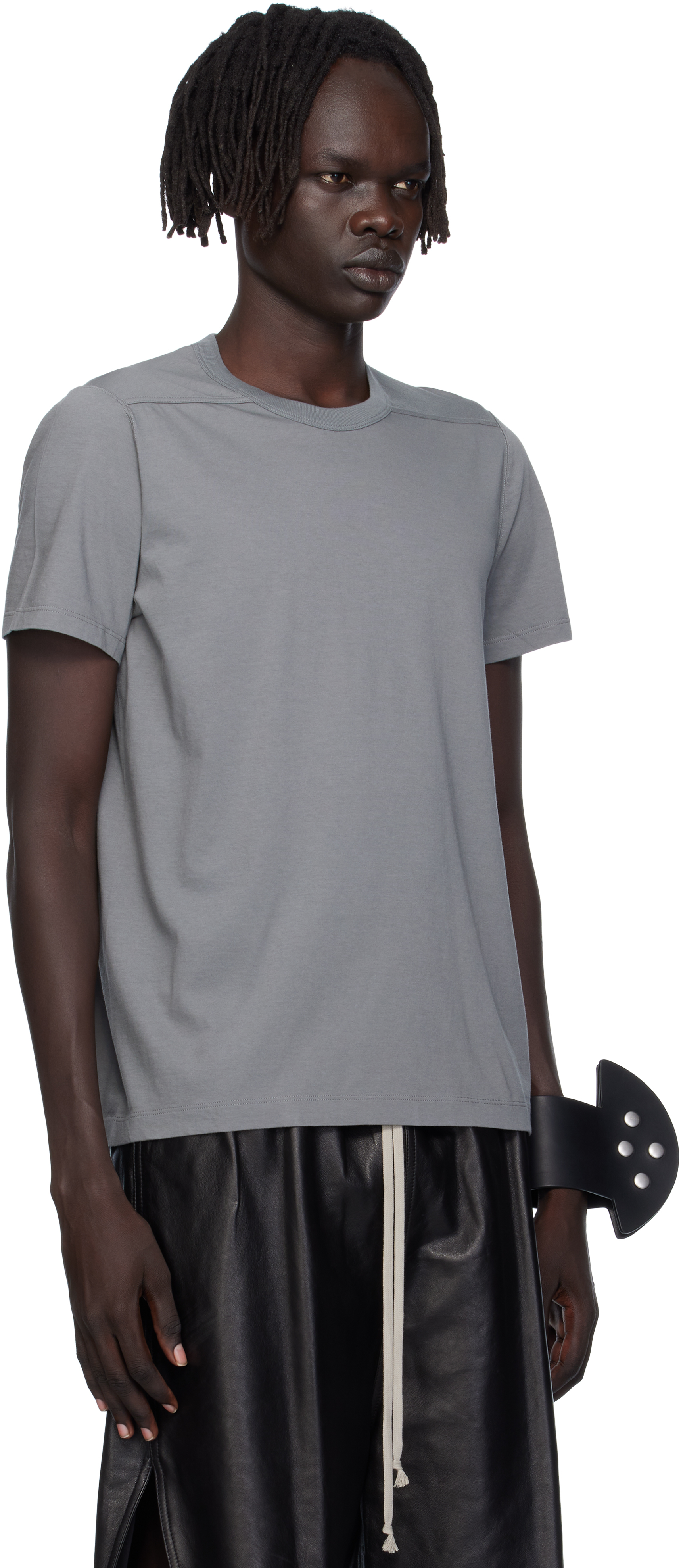 Rick Owens Gray Concordians Short Level T-shirt In Multi