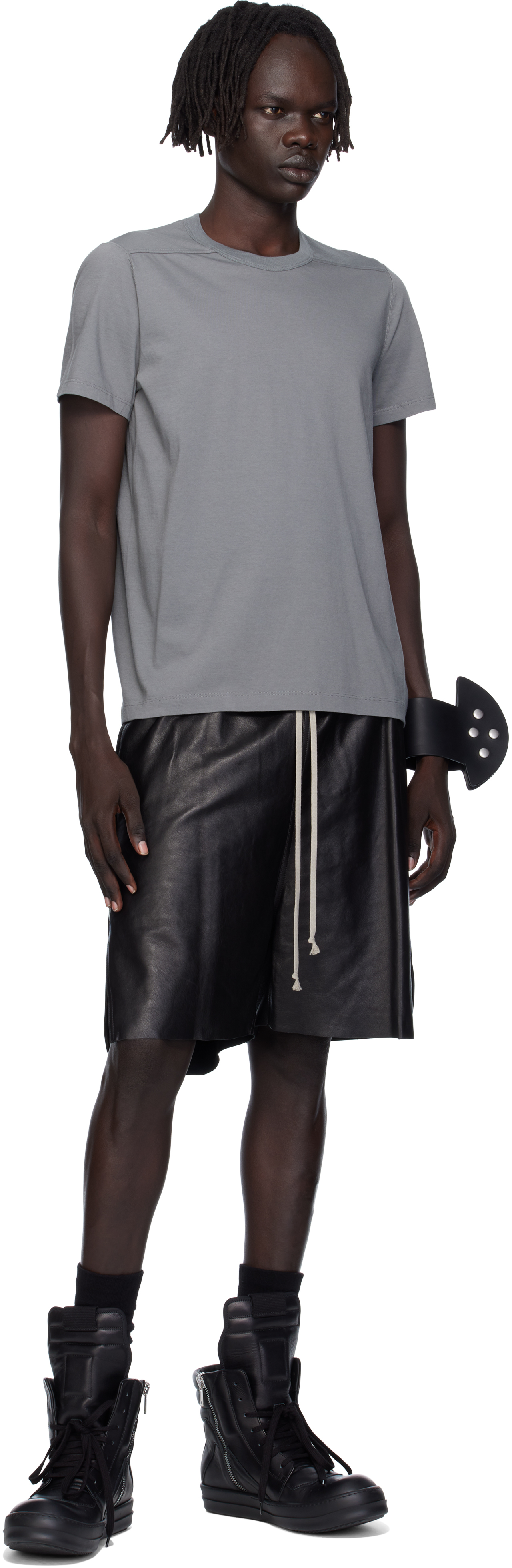 Rick Owens Gray Concordians Short Level T-shirt In Multi