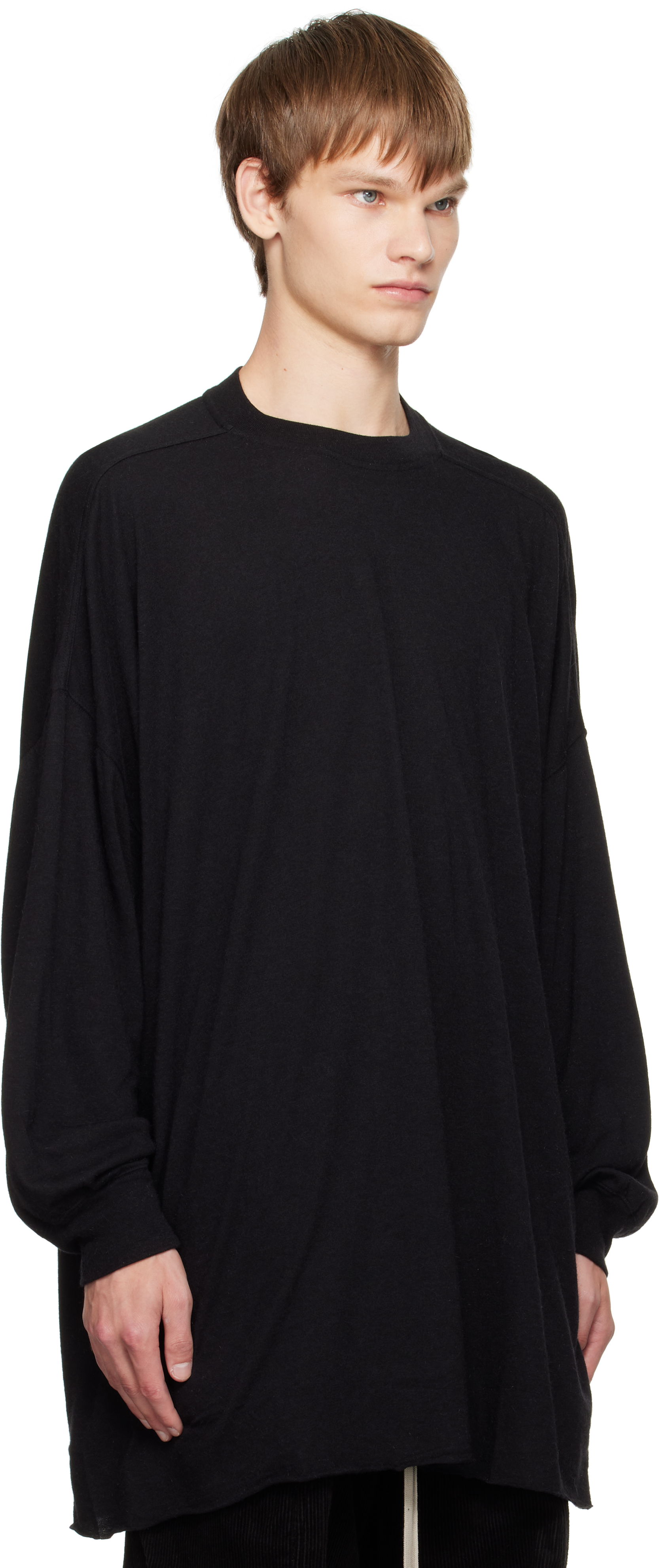 Rick Owens Black Concordians Tommy Ls T-shirt In Black