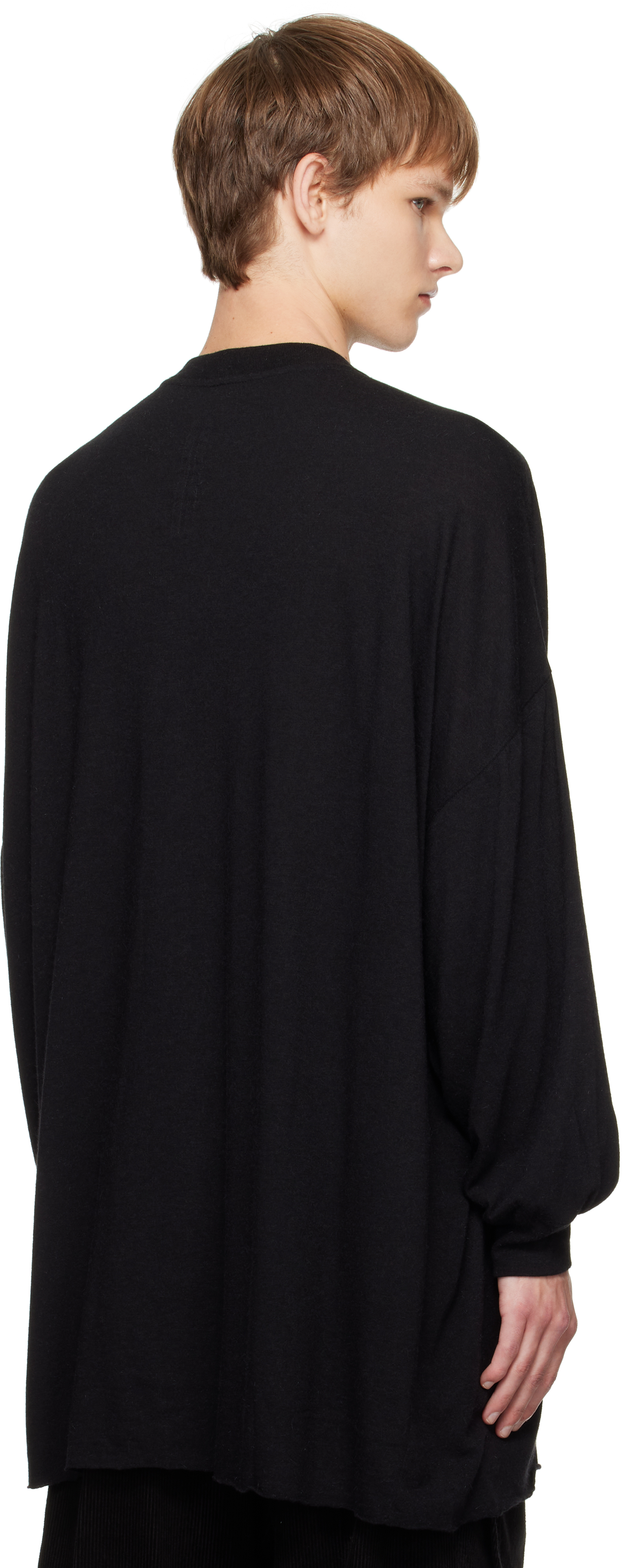 Rick Owens Black Concordians Tommy Ls T-shirt In Black
