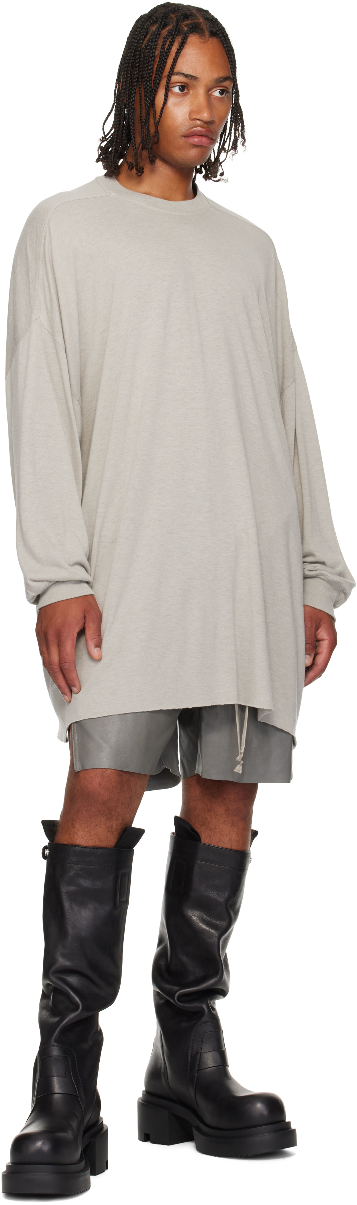 Rick Owens Off-white Concordians Tommy Ls T-shirt In White