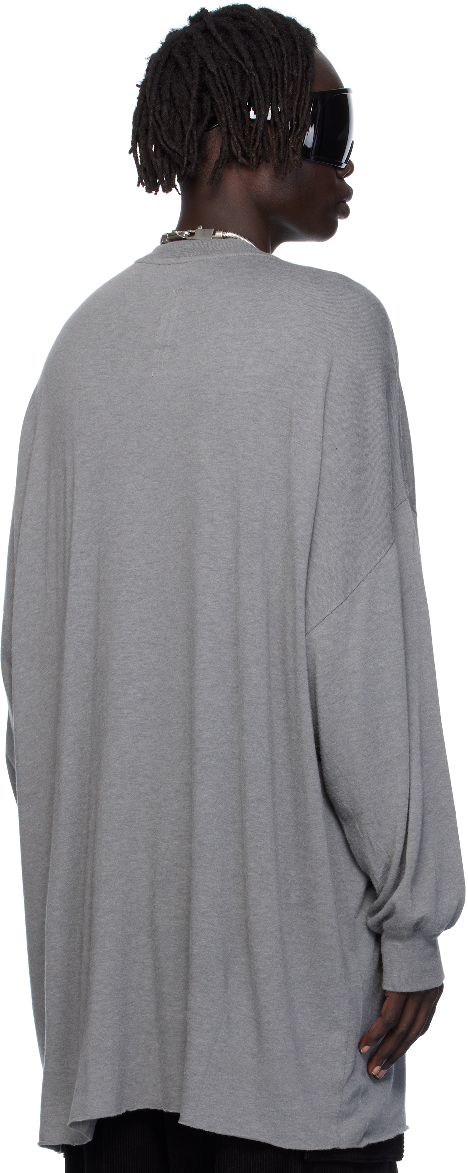 Rick Owens Gray Concordians Tommy Ls T-shirt In Gray