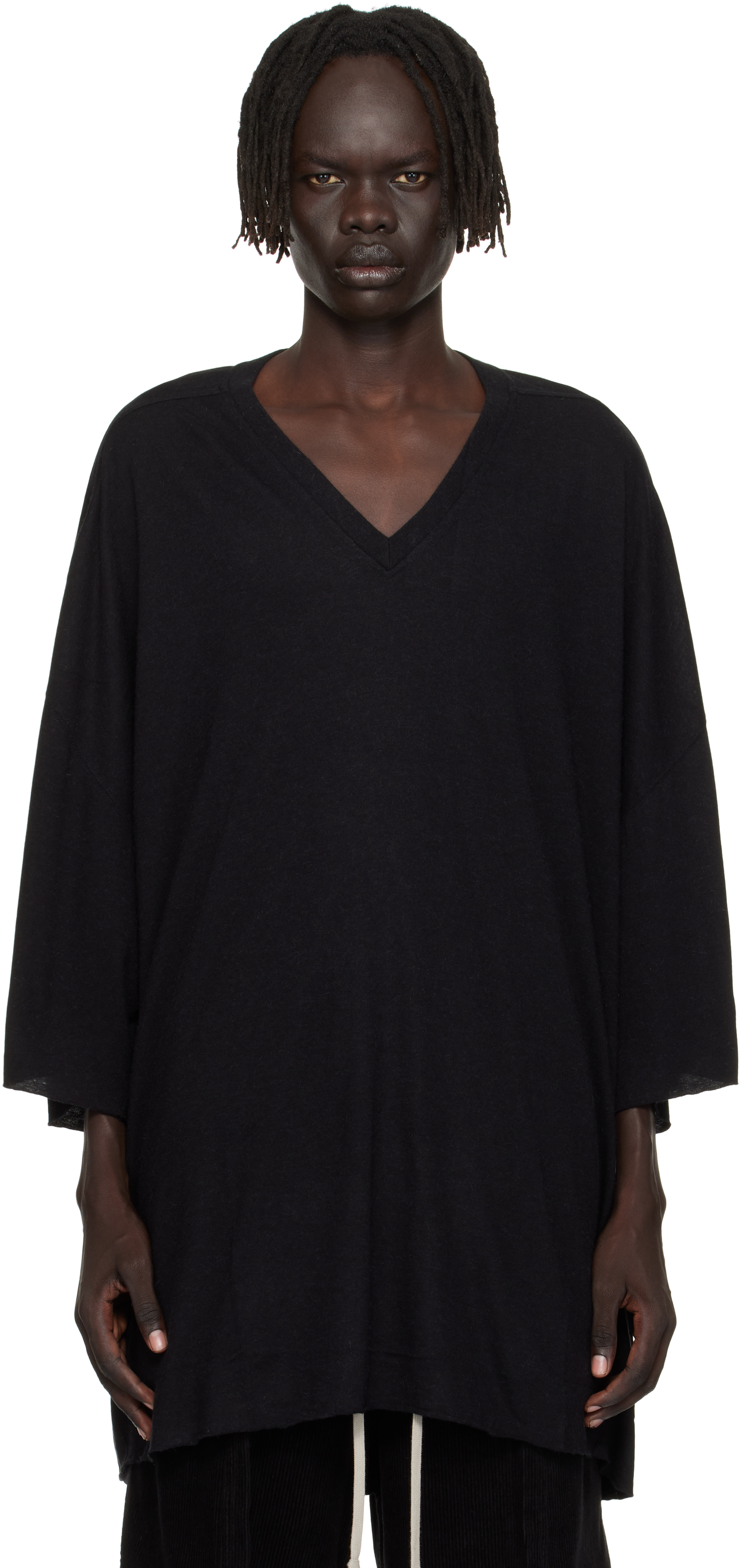 Black Concordians V Tommy T-shirt by Rick Owens on Sale