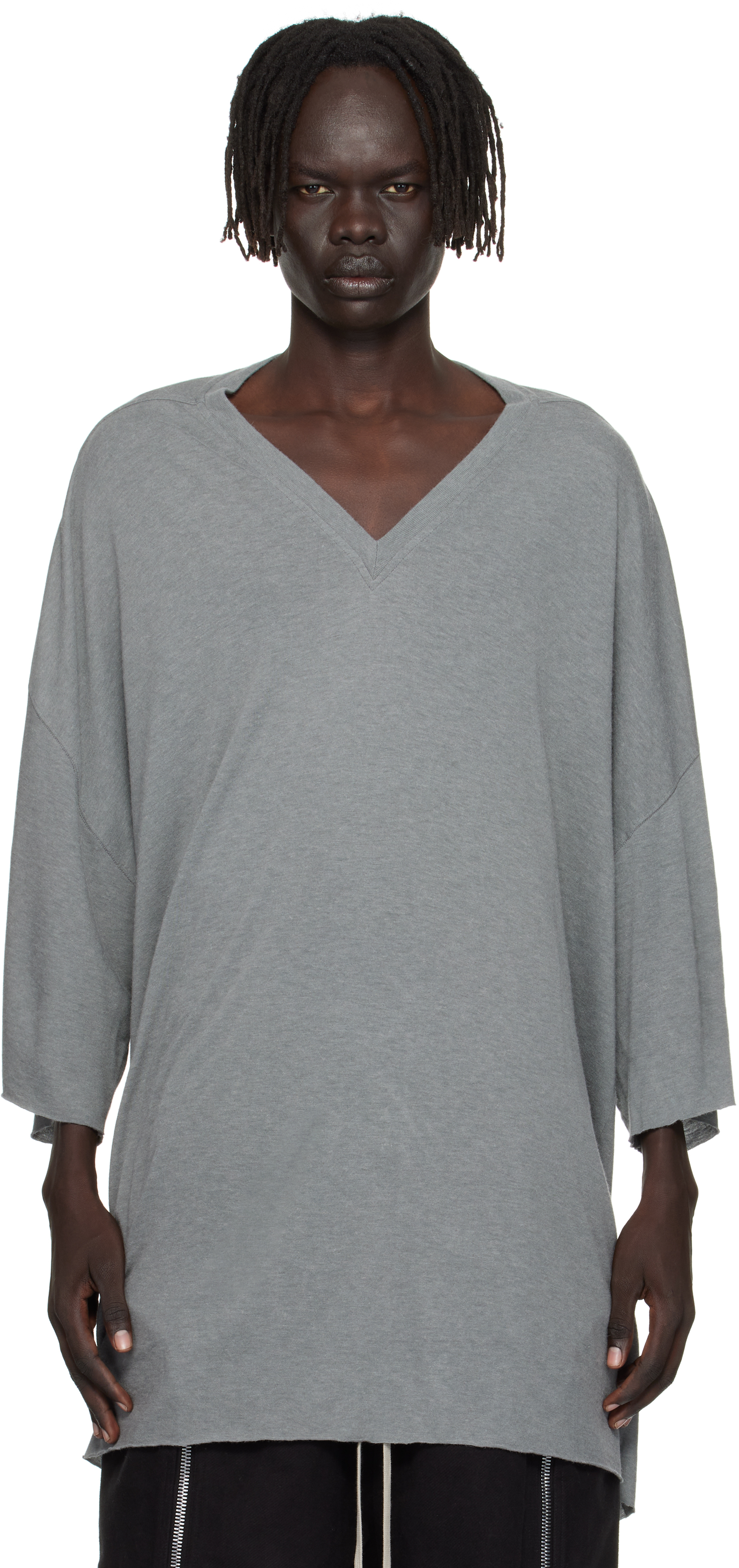 Rick Owens Gray Concordians V Tommy T-shirt In Gray