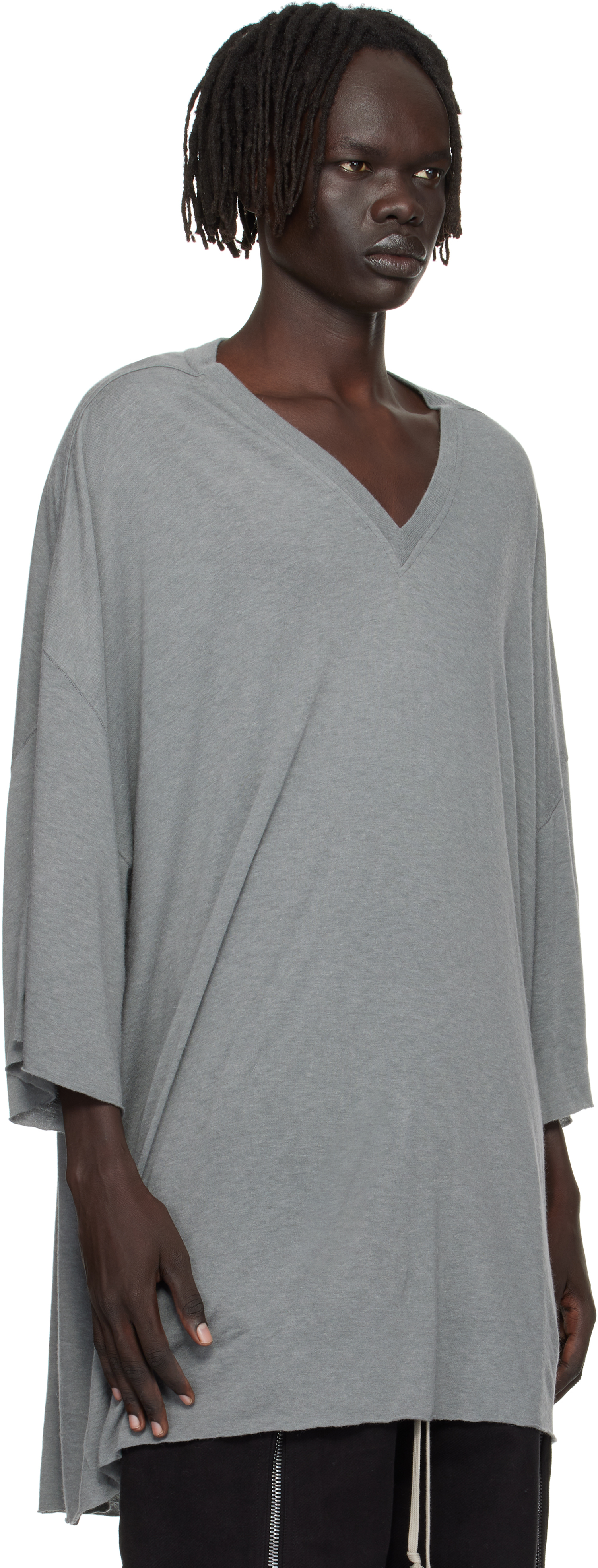 Rick Owens Gray Concordians V Tommy T-shirt In Gray