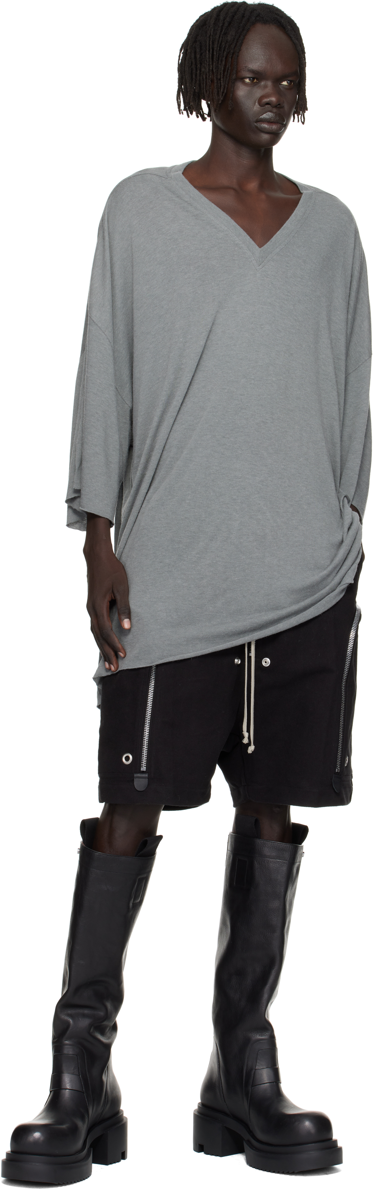 Rick Owens Gray Concordians V Tommy T-shirt In Gray