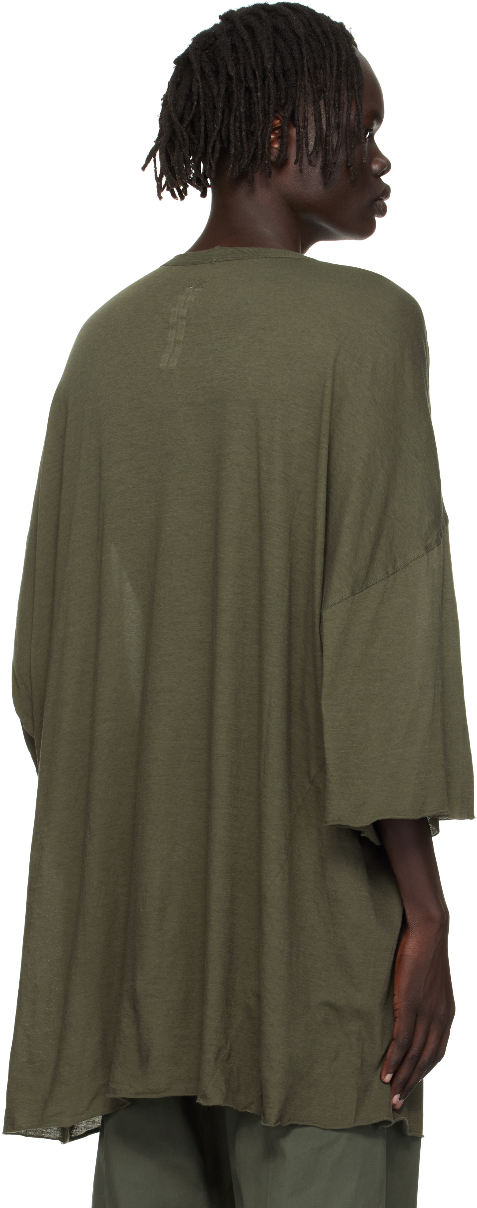 Rick Owens Khaki Concordians V Tommy T-shirt In Green
