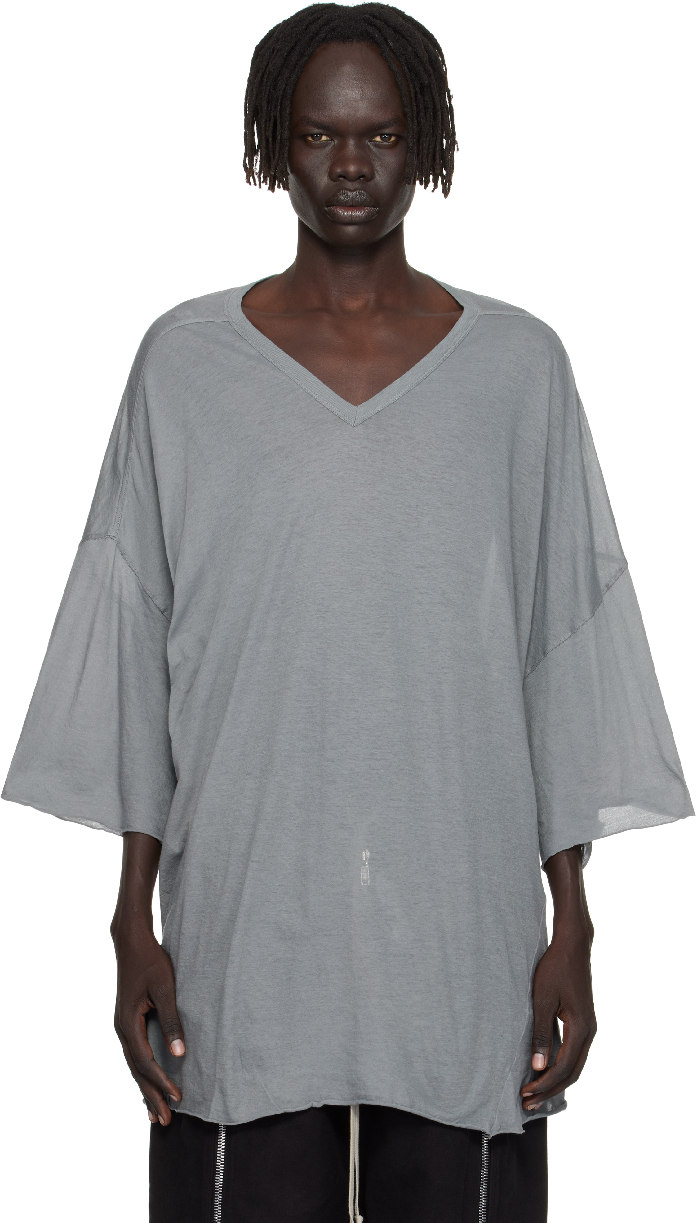 Rick Owens Gray Concordians V Tommy T-shirt In Gray