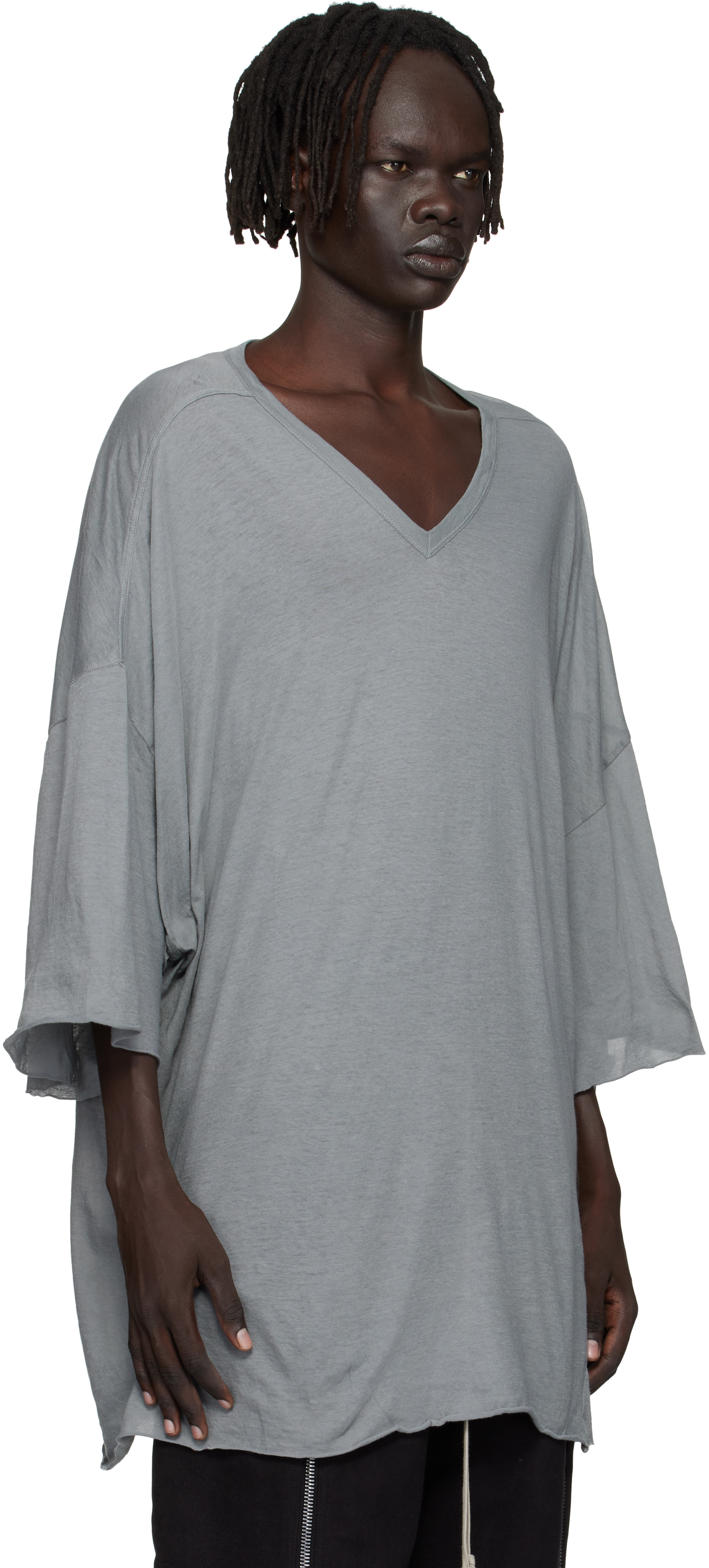 Rick Owens Gray Concordians V Tommy T-shirt In Gray