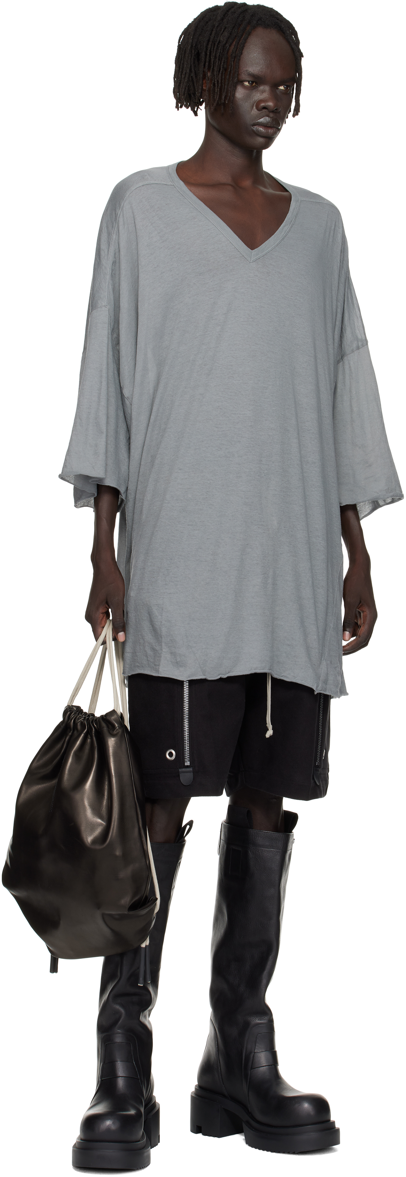 Rick Owens Gray Concordians V Tommy T-shirt In Gray