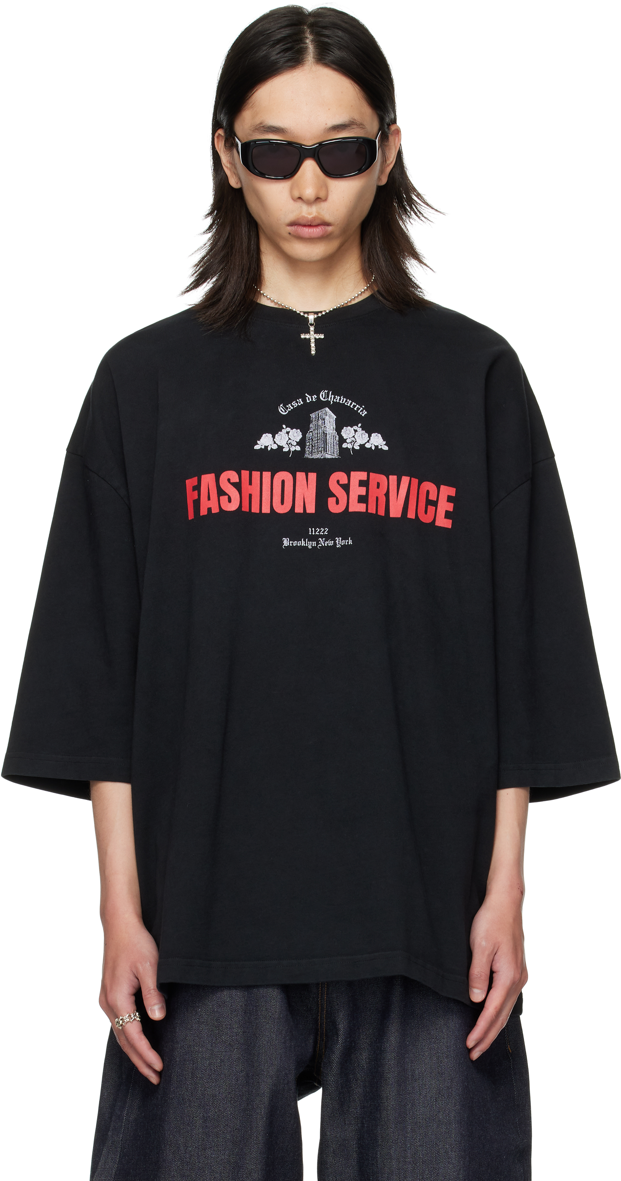 Black 'Casa de Chavarria' Buffalo T-shirt by WILLY CHAVARRIA