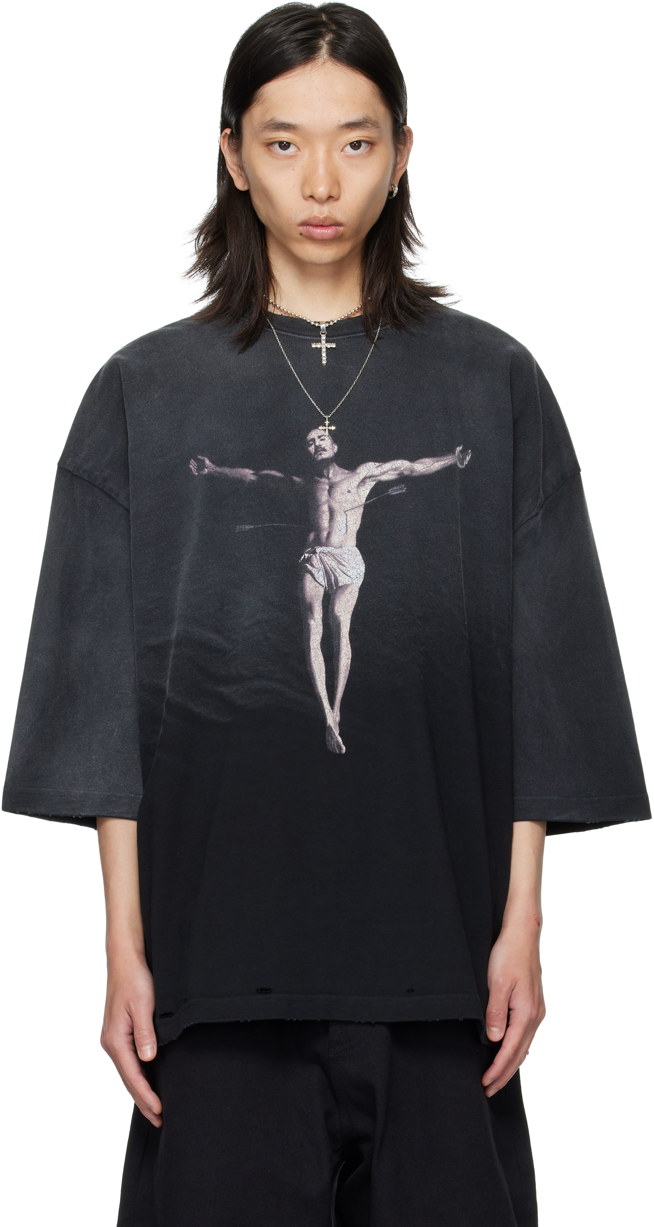 WILLY CHAVARRIA: Black Tarantula Buffalo T-shirt | SSENSE