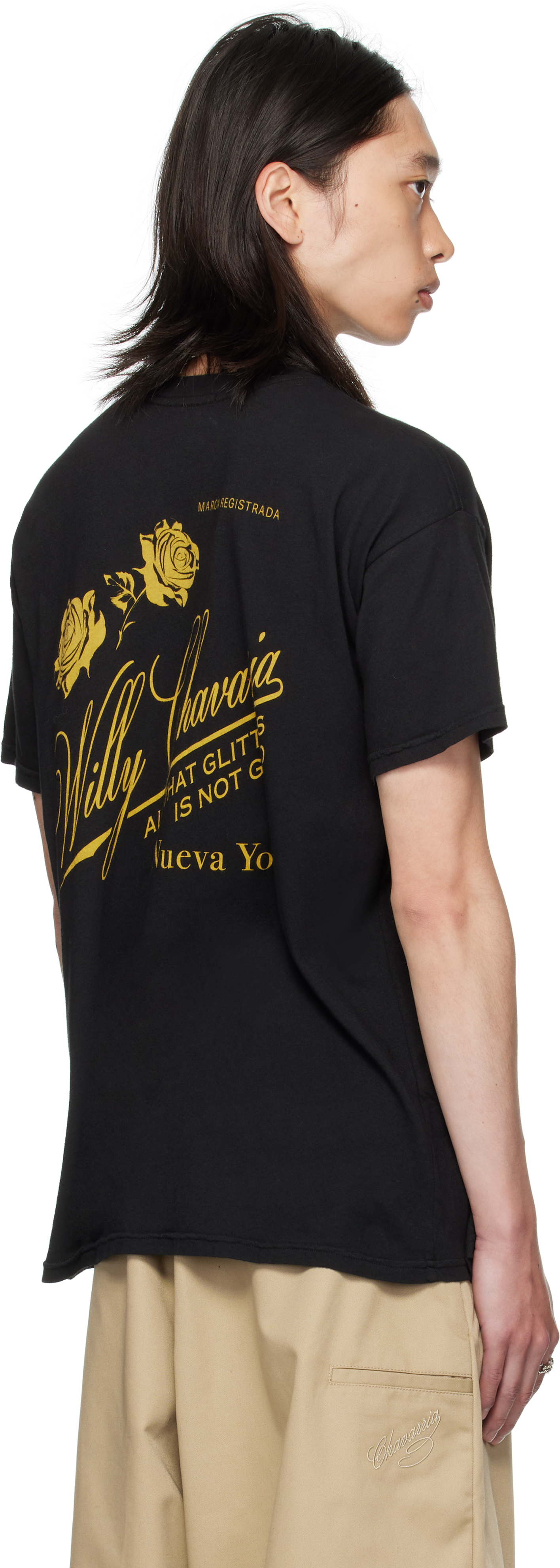 Willy Chavarria Black Proverb Easy T-shirt In Animal Print