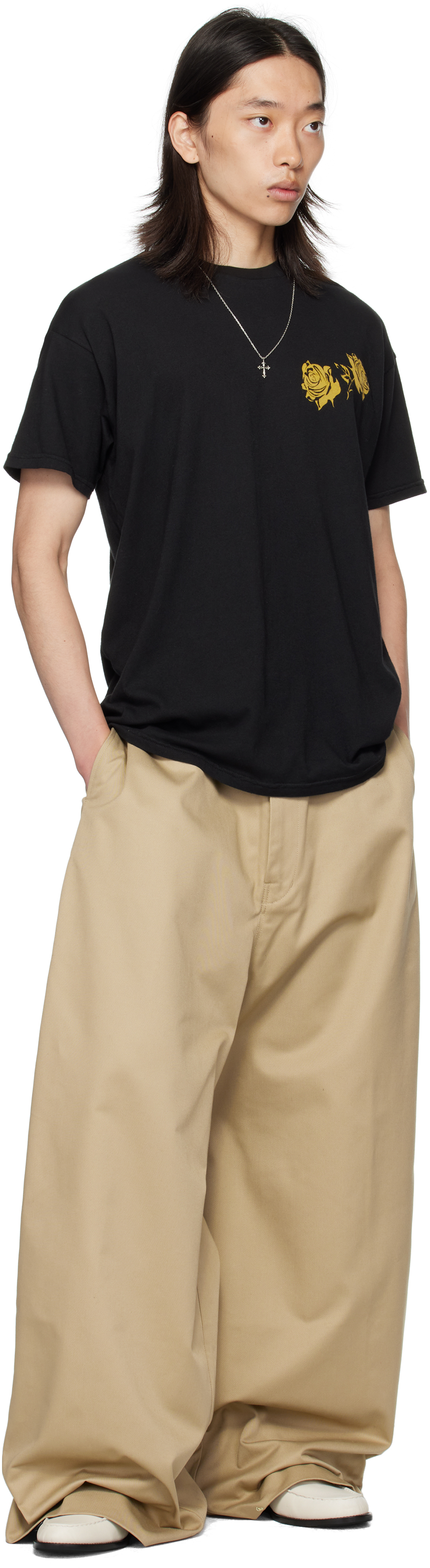 Willy Chavarria Black Proverb Easy T-shirt In Animal Print