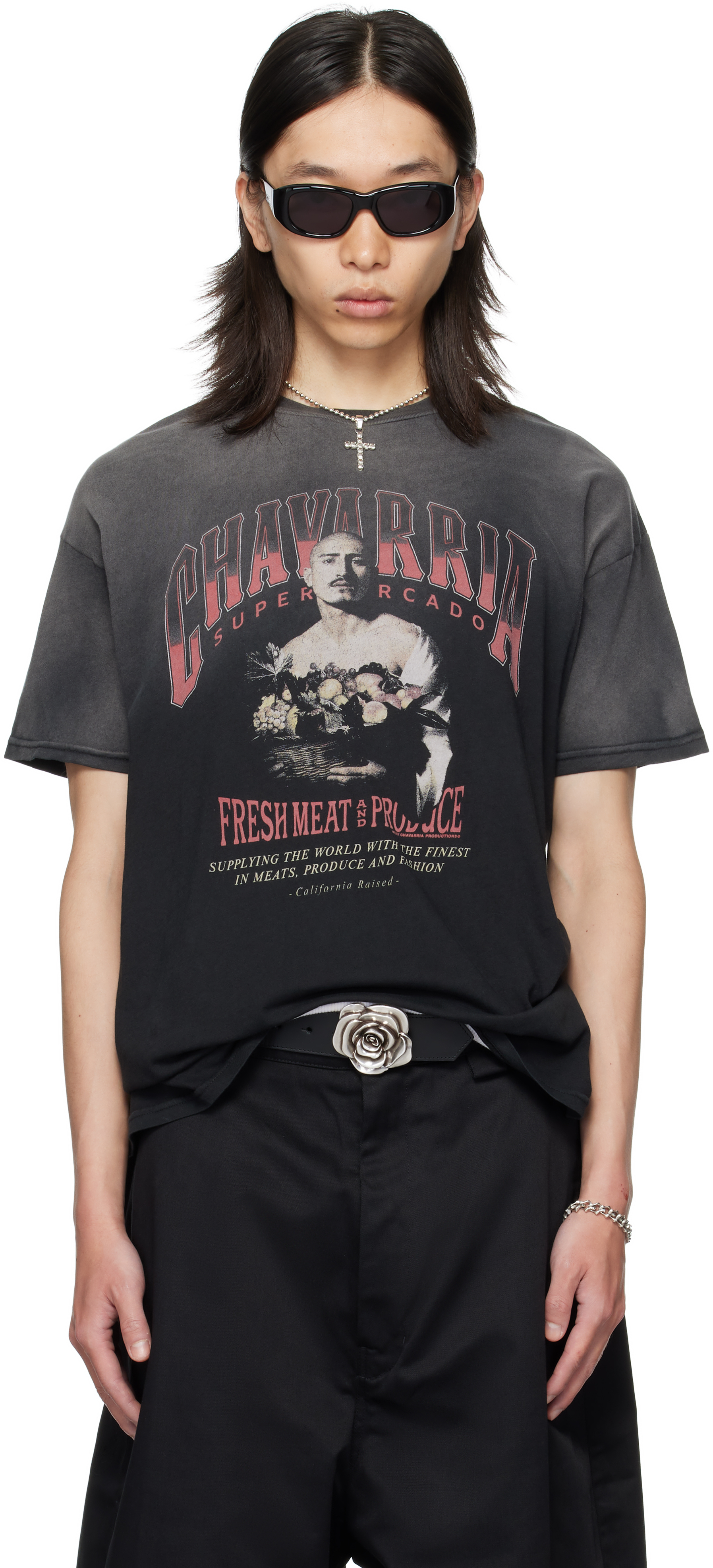 Black San Chachi Produce Easy T-shirt by WILLY CHAVARRIA on Sale