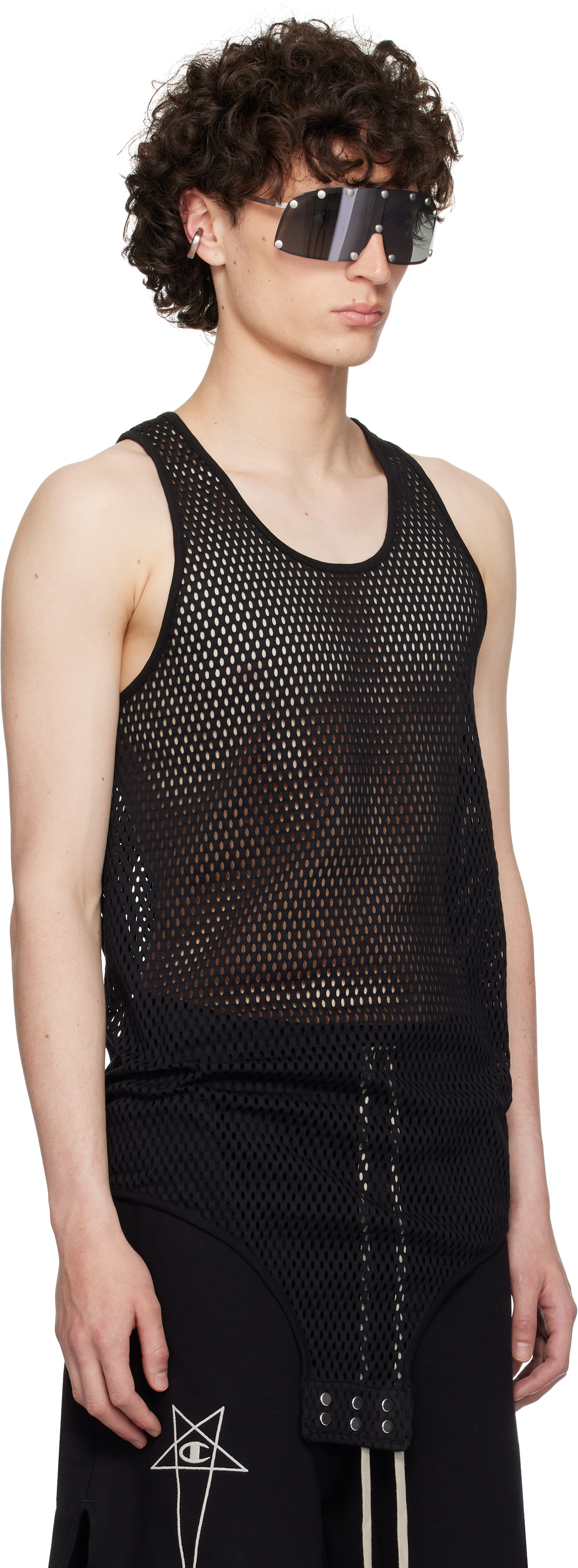 Rick Owens Black Champion Edition Basketball Tank Top