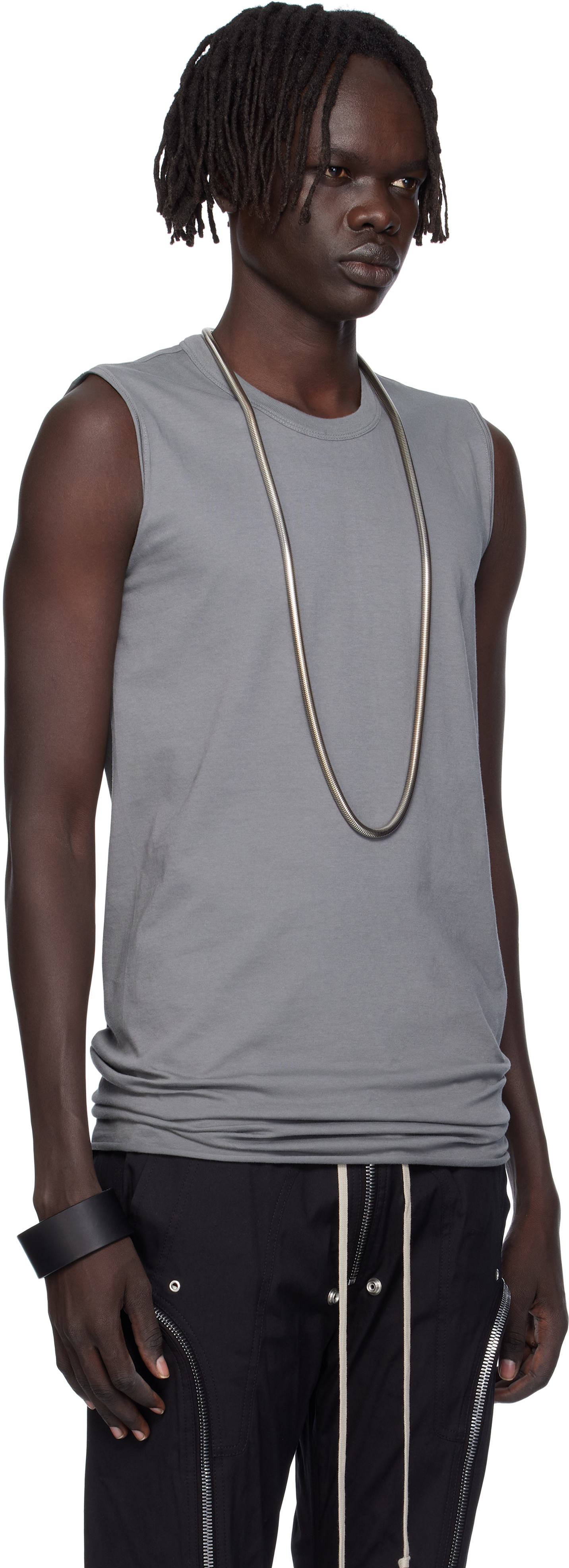 Rick Owens Gray Concordians Basic Tank Top In Gray