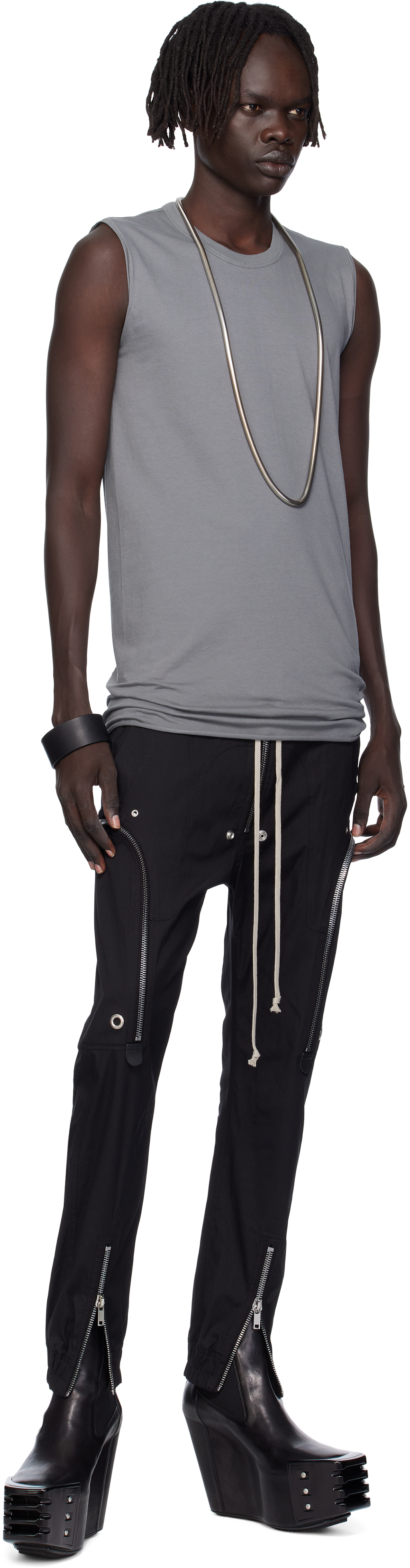 Rick Owens Gray Concordians Basic Tank Top In Gray