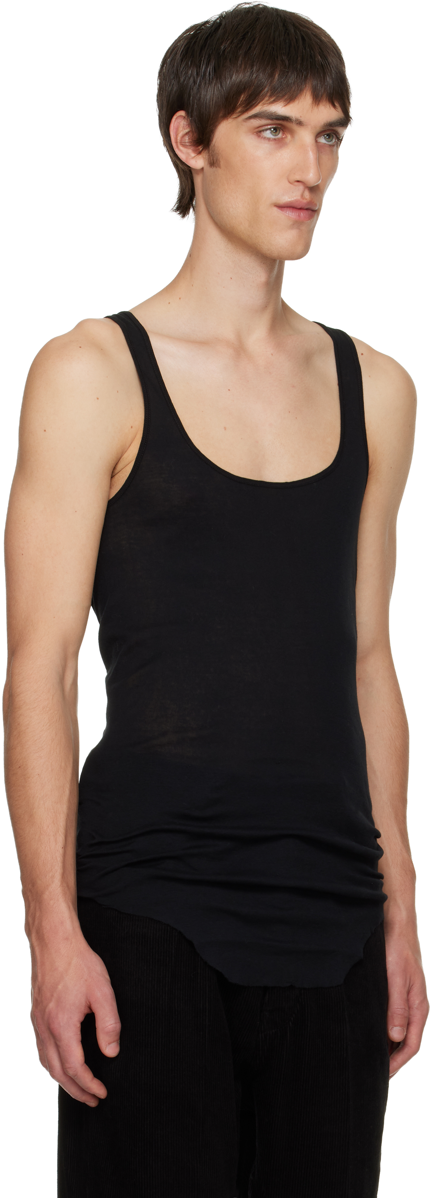 Rick Owens Black Concordians Pony Slim Tank Top In Black