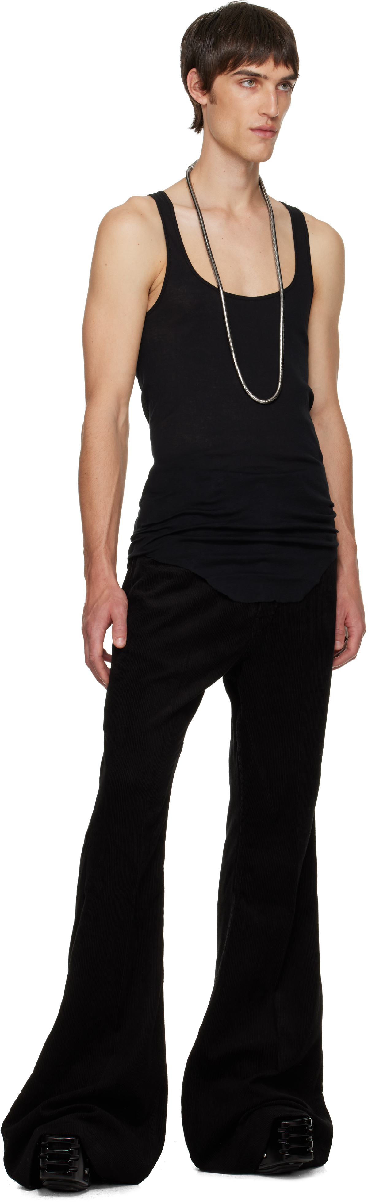 Rick Owens Black Concordians Pony Slim Tank Top In Black