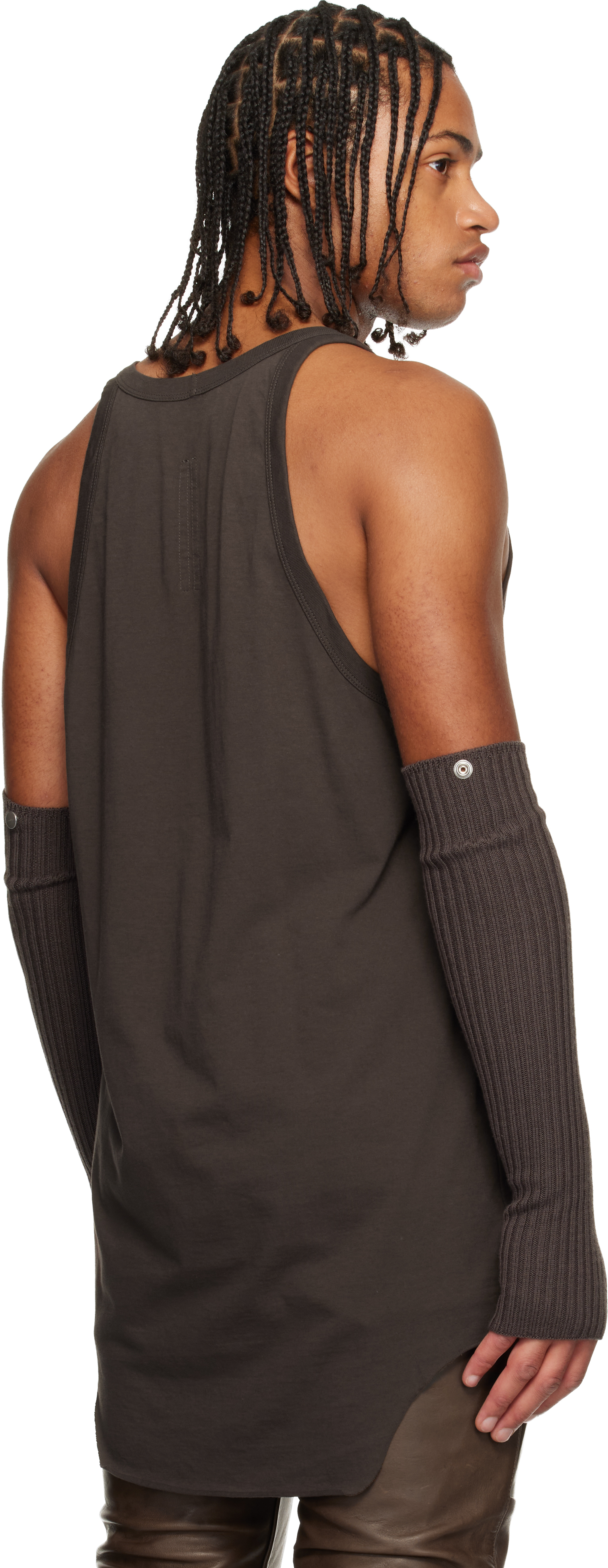 Rick Owens Gray Concordians Pony Tank Top In Brown