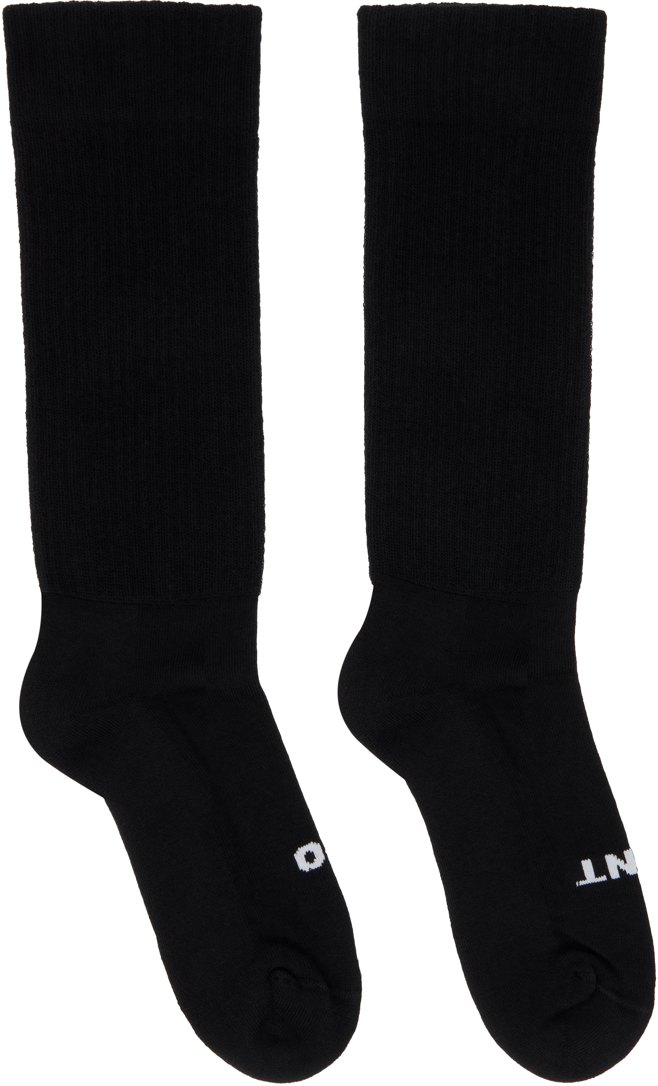 Rick Owens Black Concordians 'so Cunt' Socks In Multi