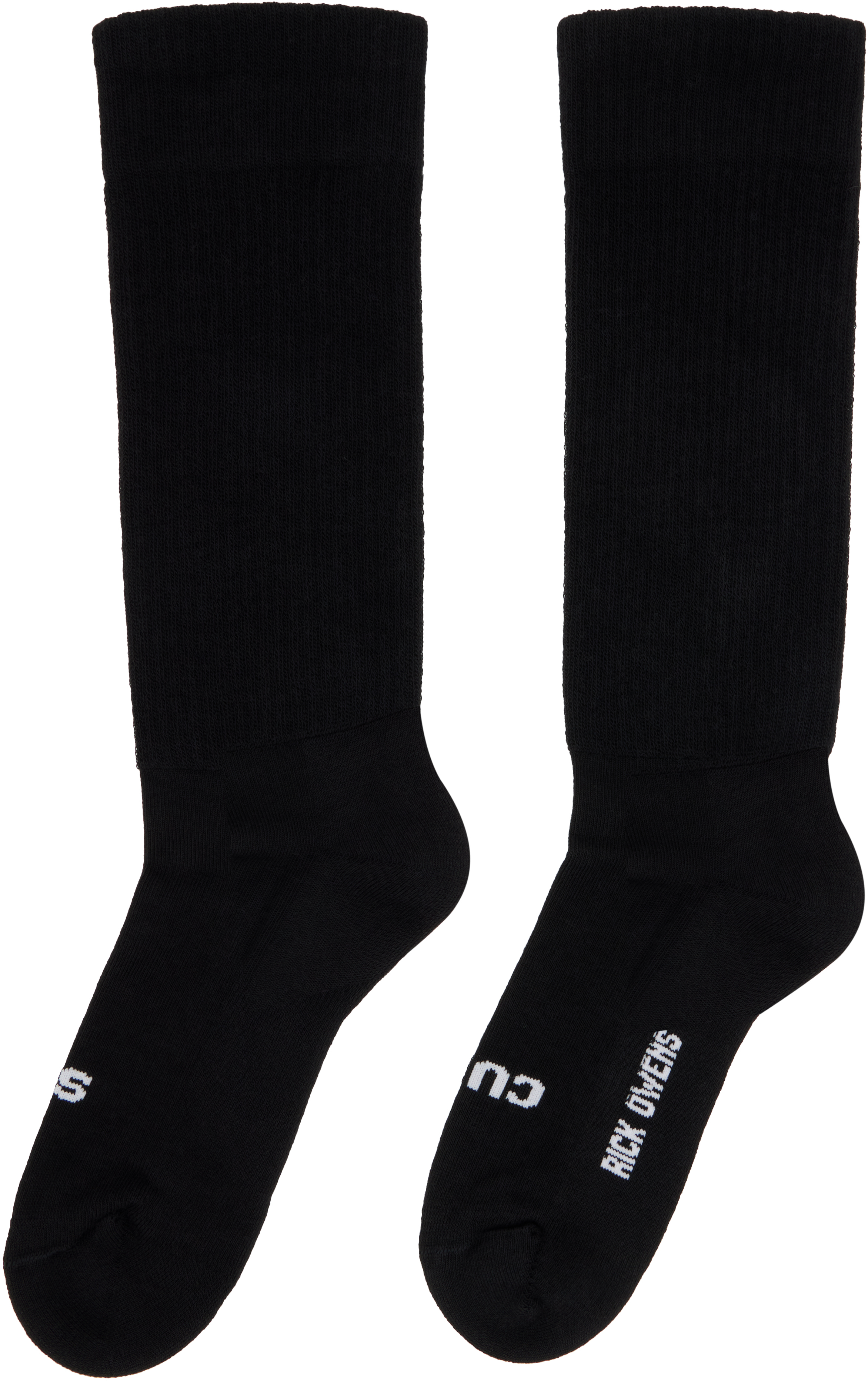 Rick Owens Black Concordians 'so Cunt' Socks In Multi