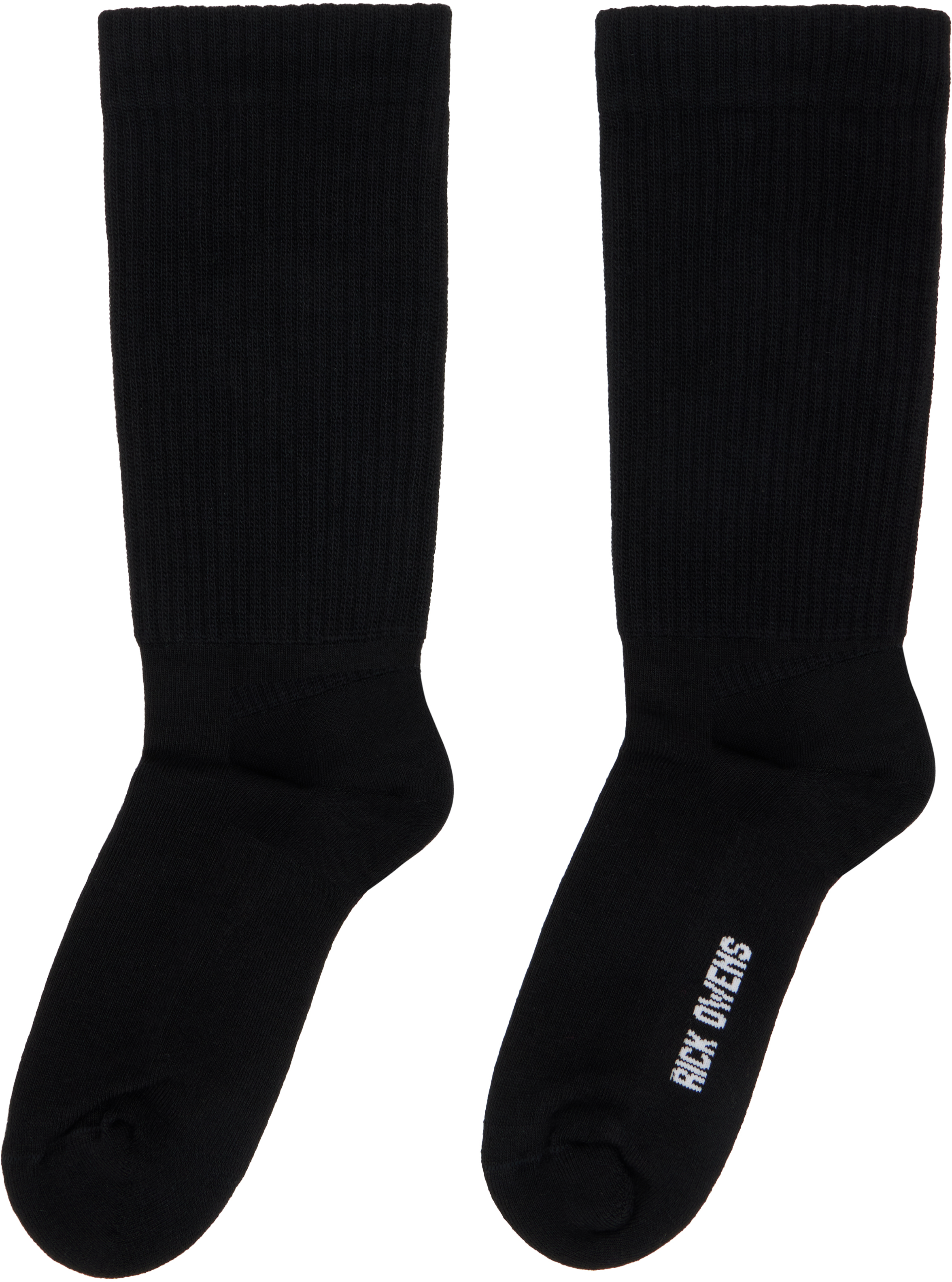 Rick Owens Black Concordians Mid Calf Socks In Multi