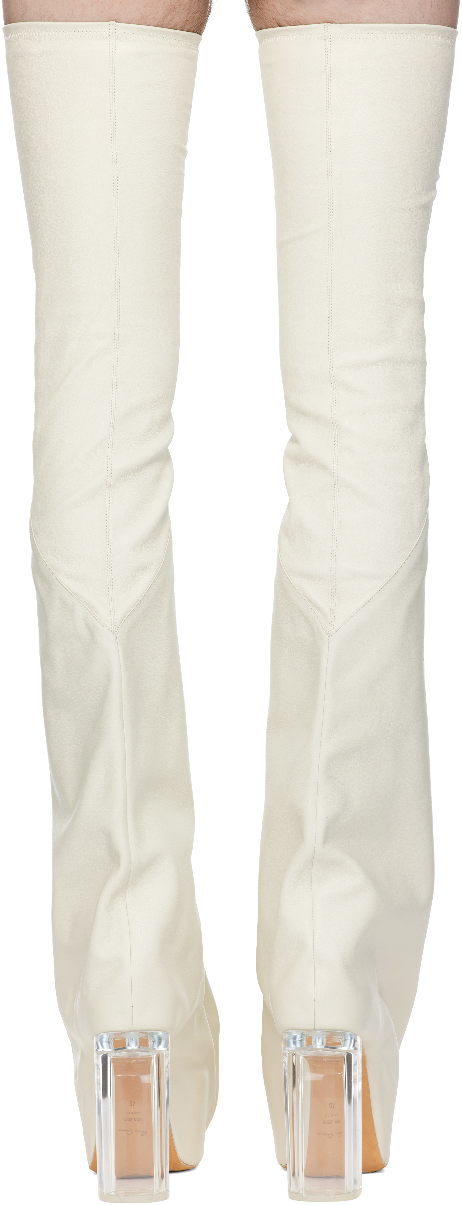 Rick Owens Off-white Concordians Taco Kiss Boots In White