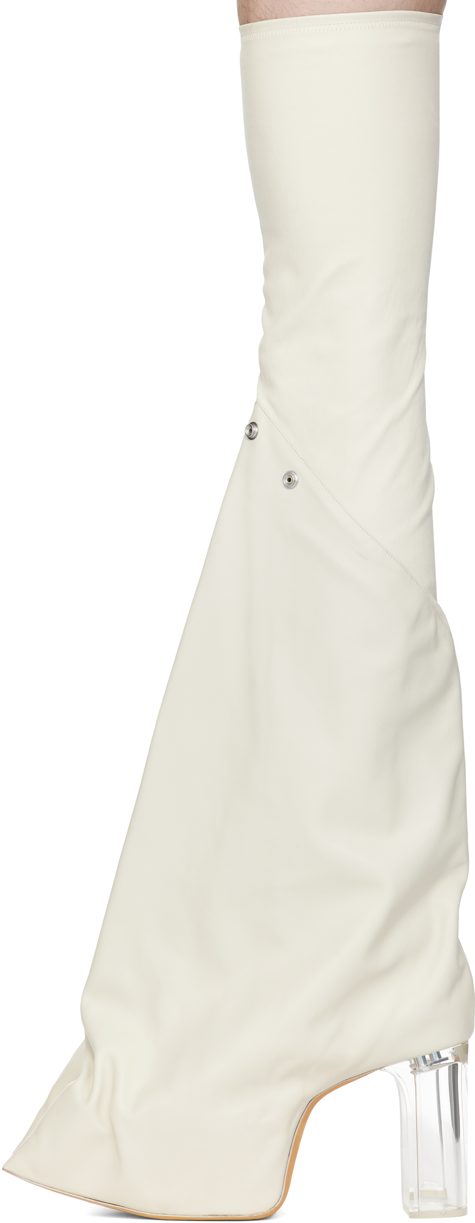 Rick Owens Off-white Concordians Taco Kiss Boots In White