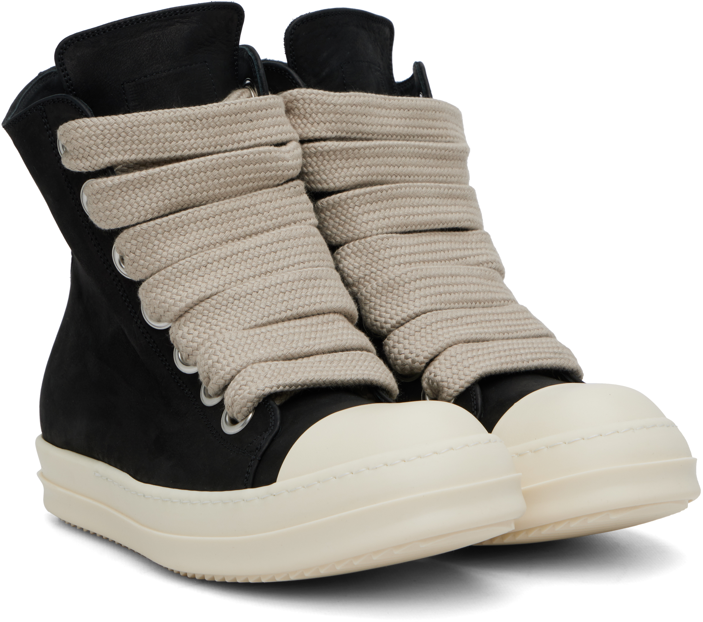 Rick Owens Black Concordians Jumbolace Sneakers In Multi