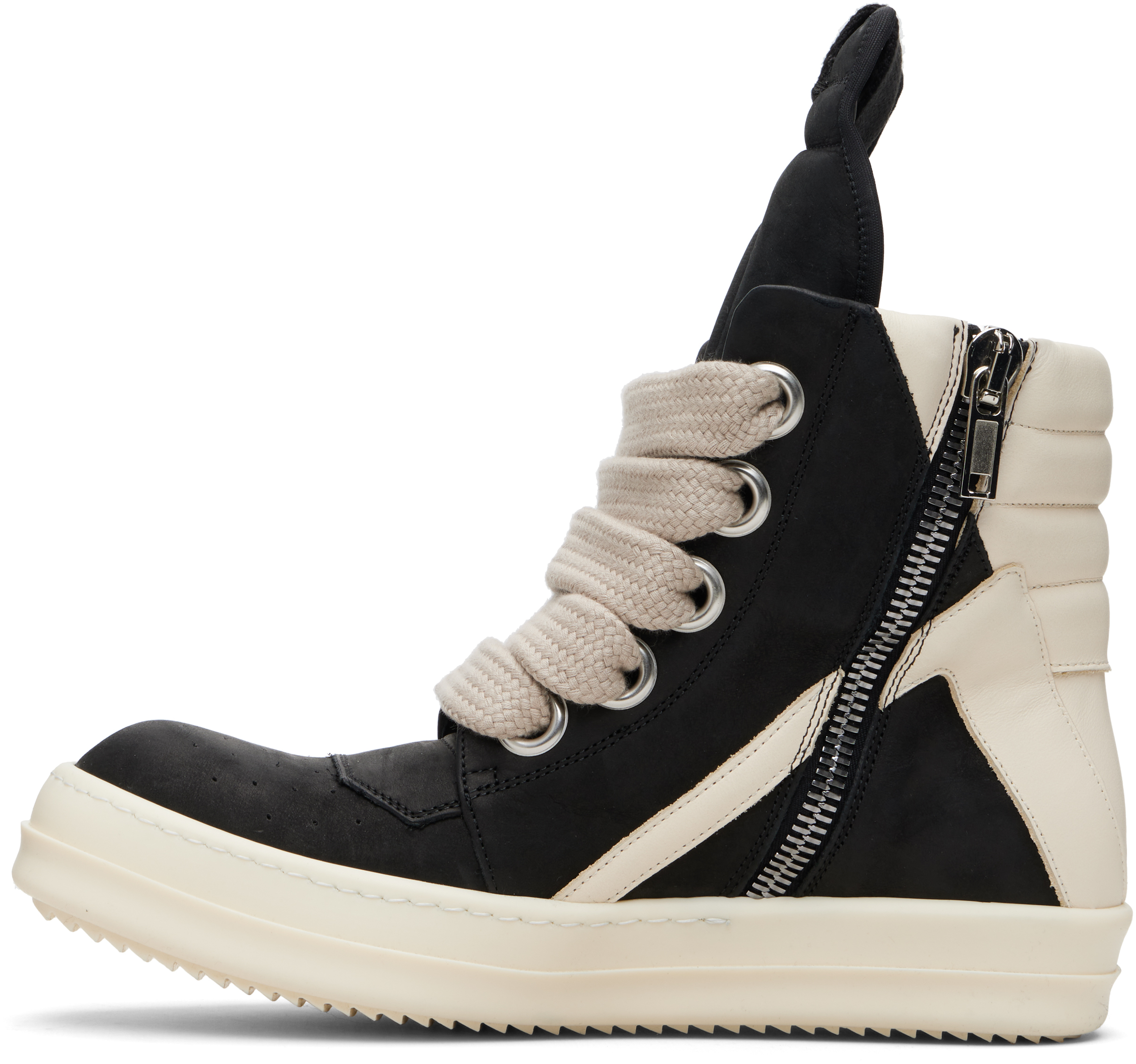 Rick Owens Black Concordians Jumbolace Geobasket Sneakers In Black