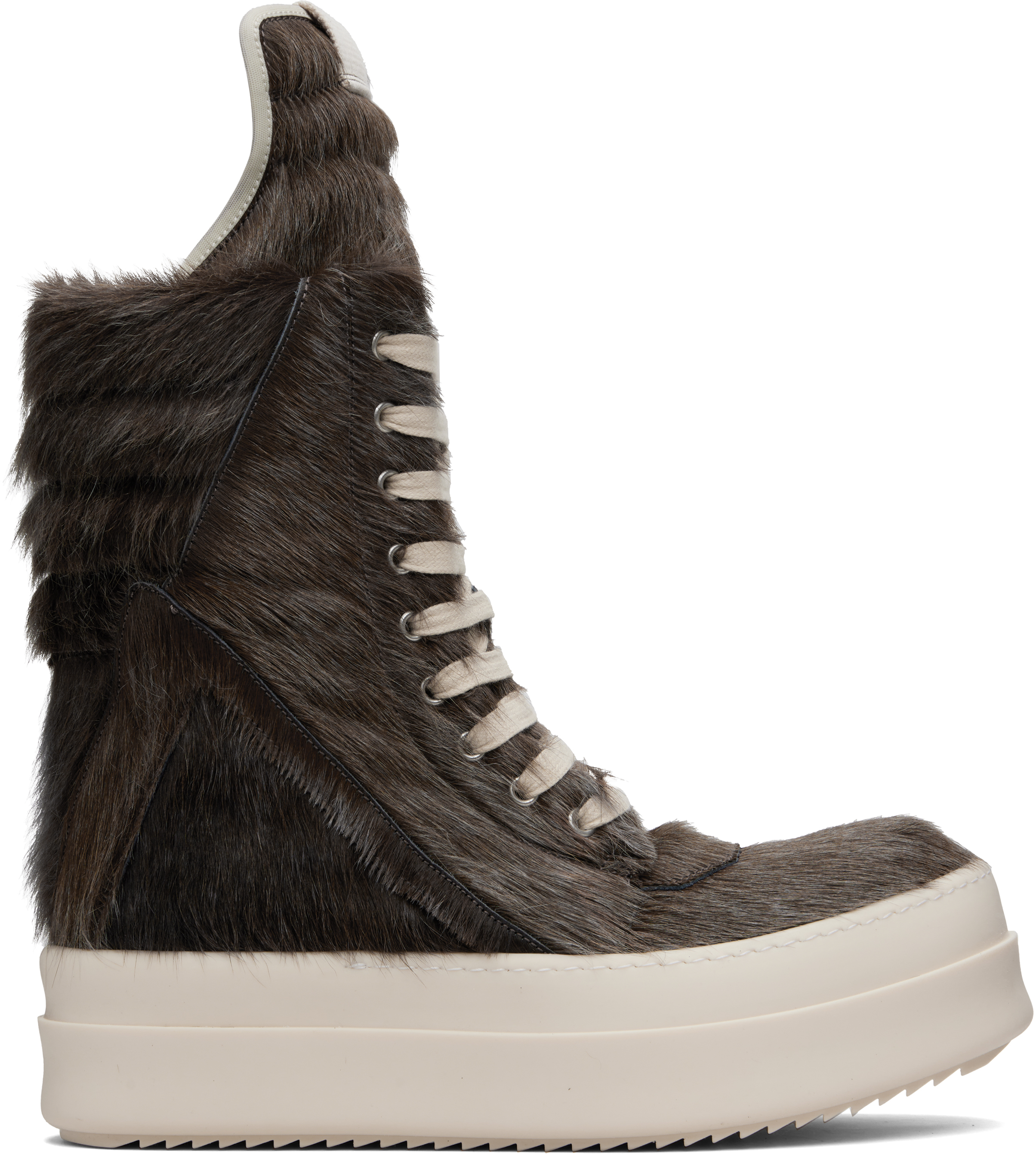 Brown Concordians Megageobaskets Sneakers by Rick Owens on Sale