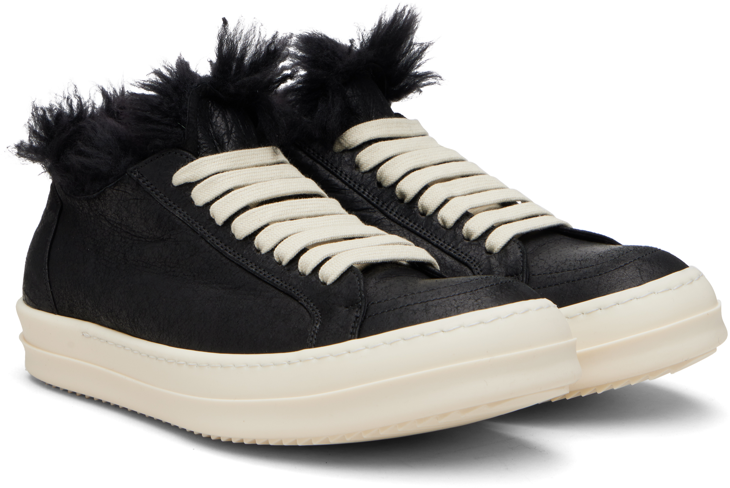 Rick Owens Black Concordians Minimal Vintage Sneaks Sneakers In Black