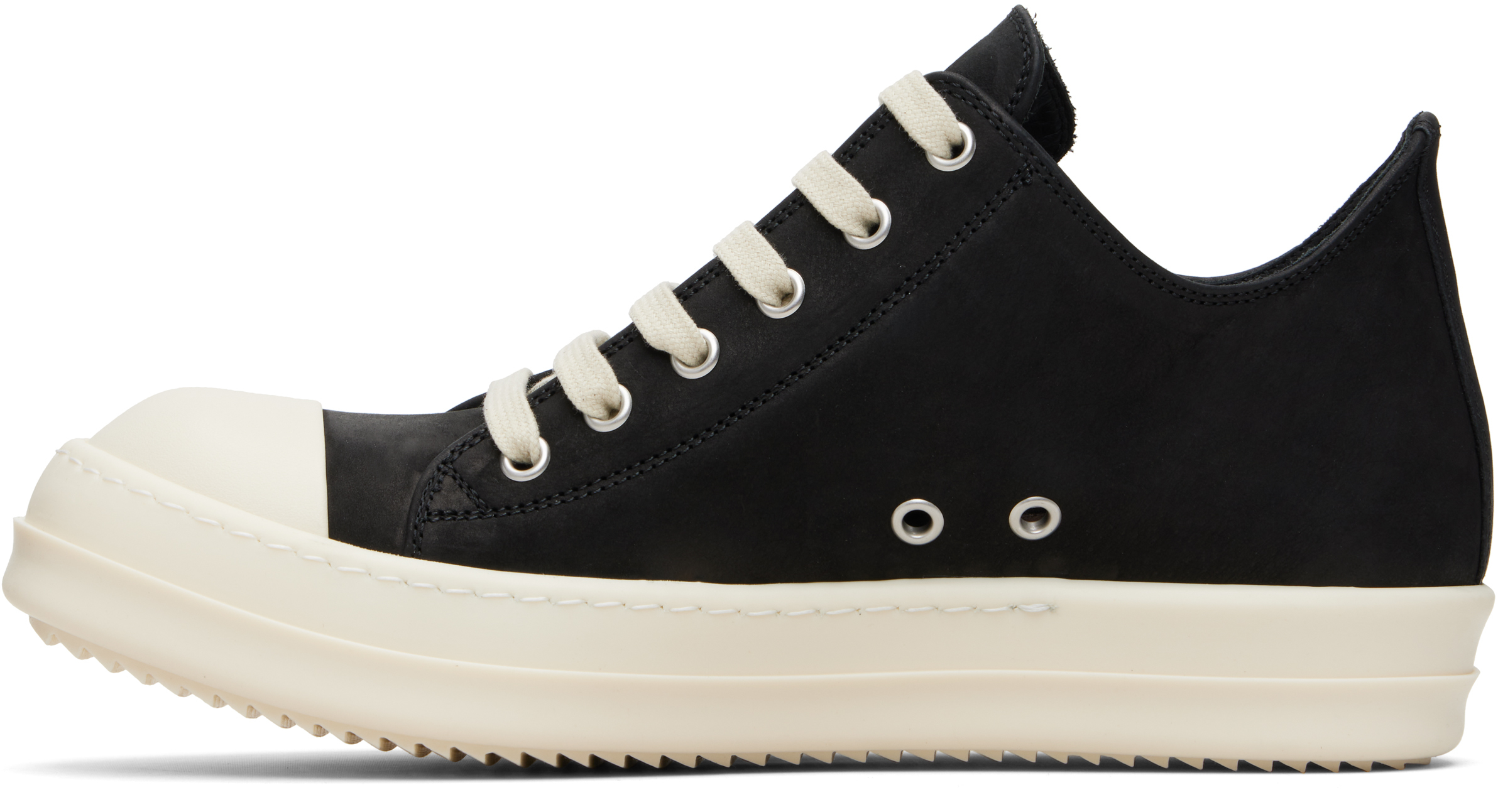Rick Owens Black Concordians Low Sneaks Sneakers In Black