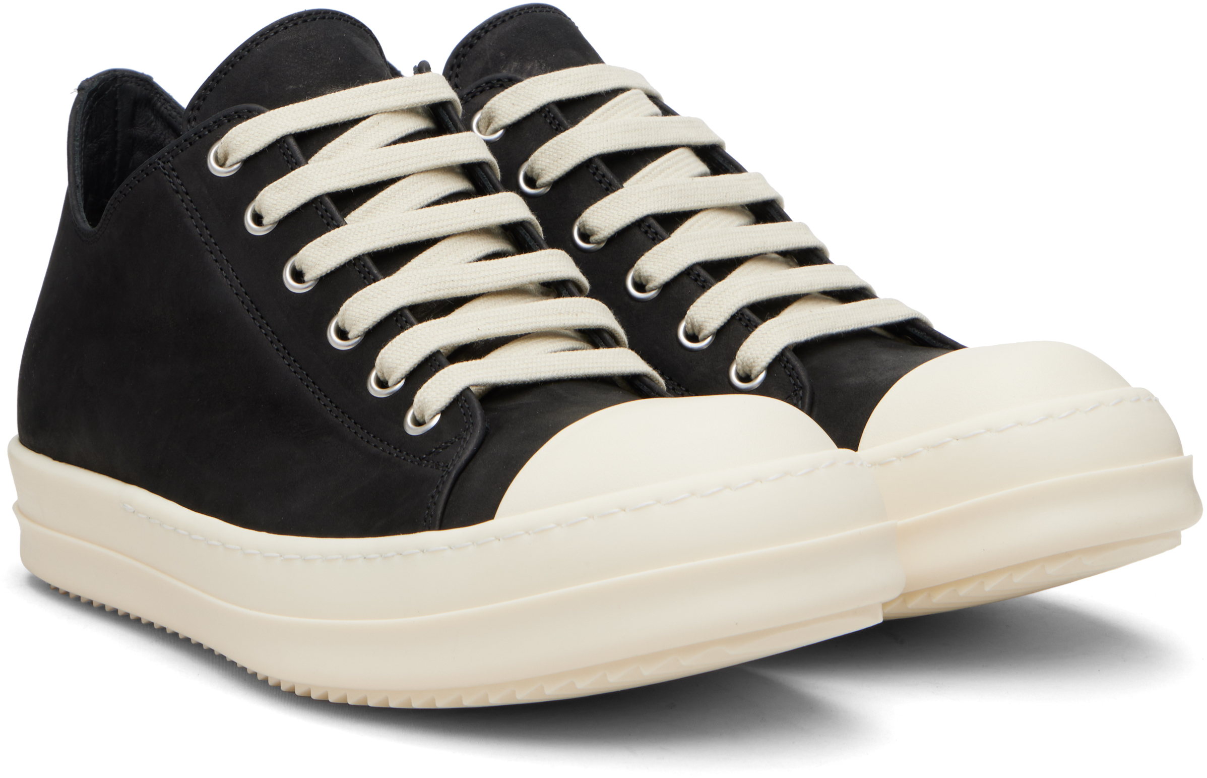 Rick Owens Black Concordians Low Sneaks Sneakers In Black