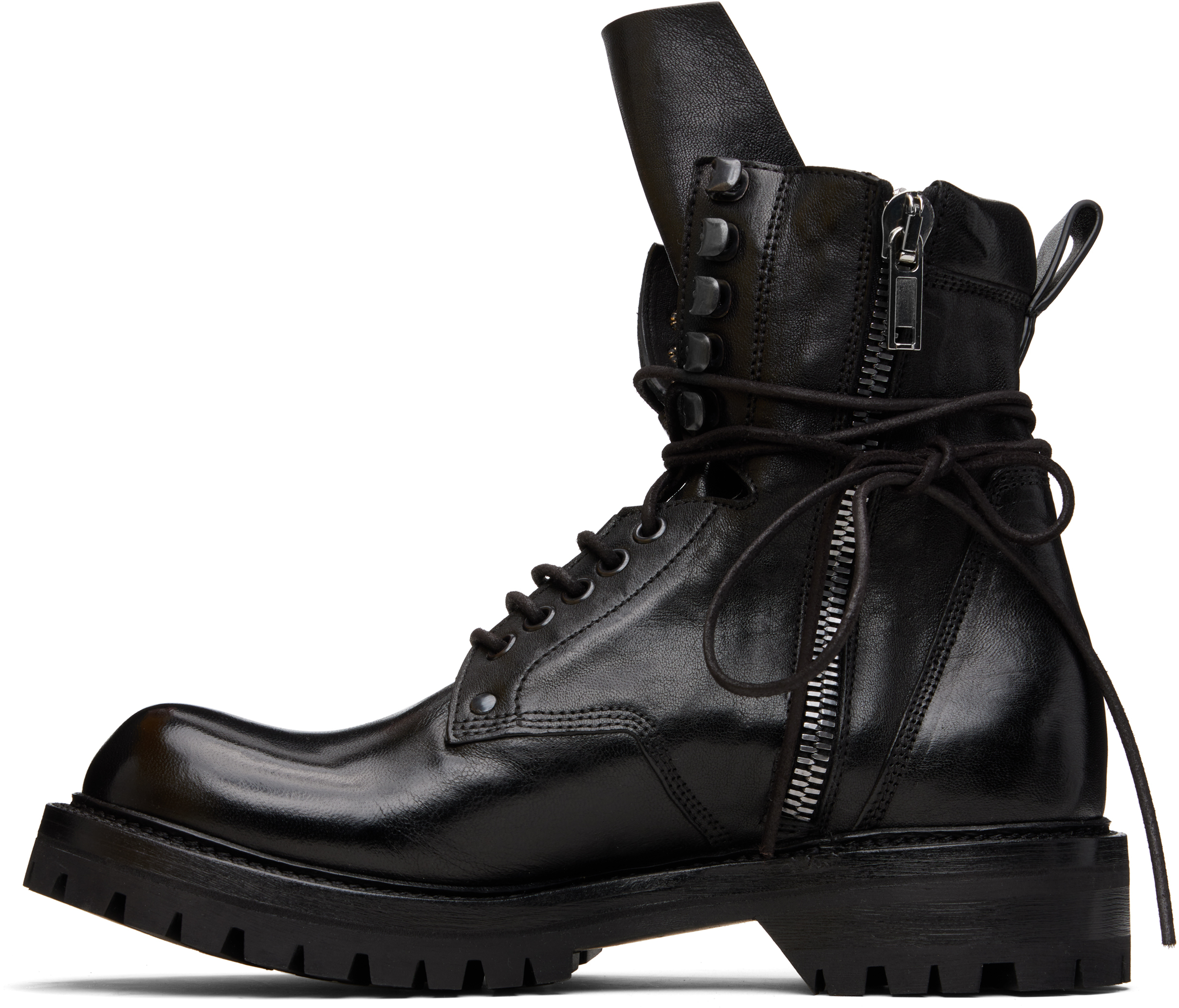 Rick Owens Black Concordians Army Low Boots In Black