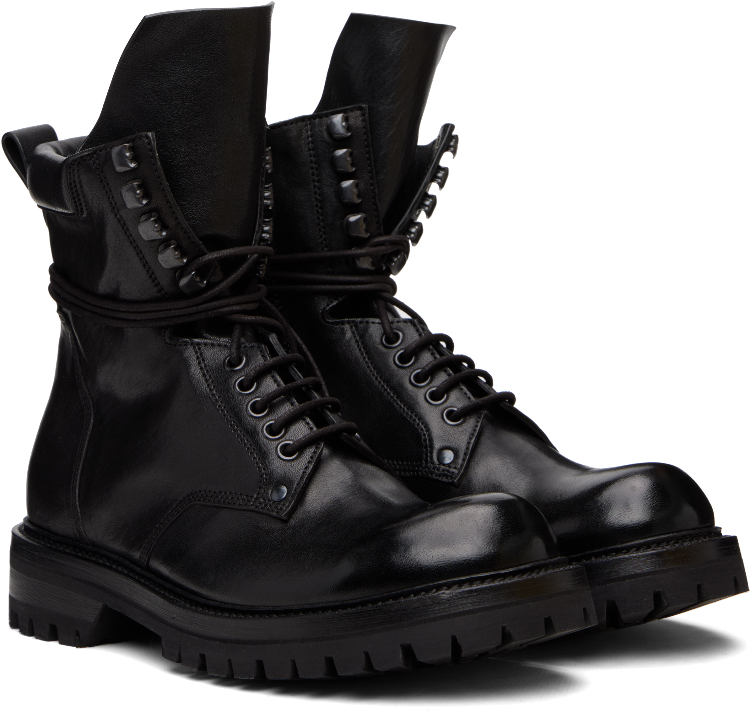 Rick Owens Black Concordians Army Low Boots In Black